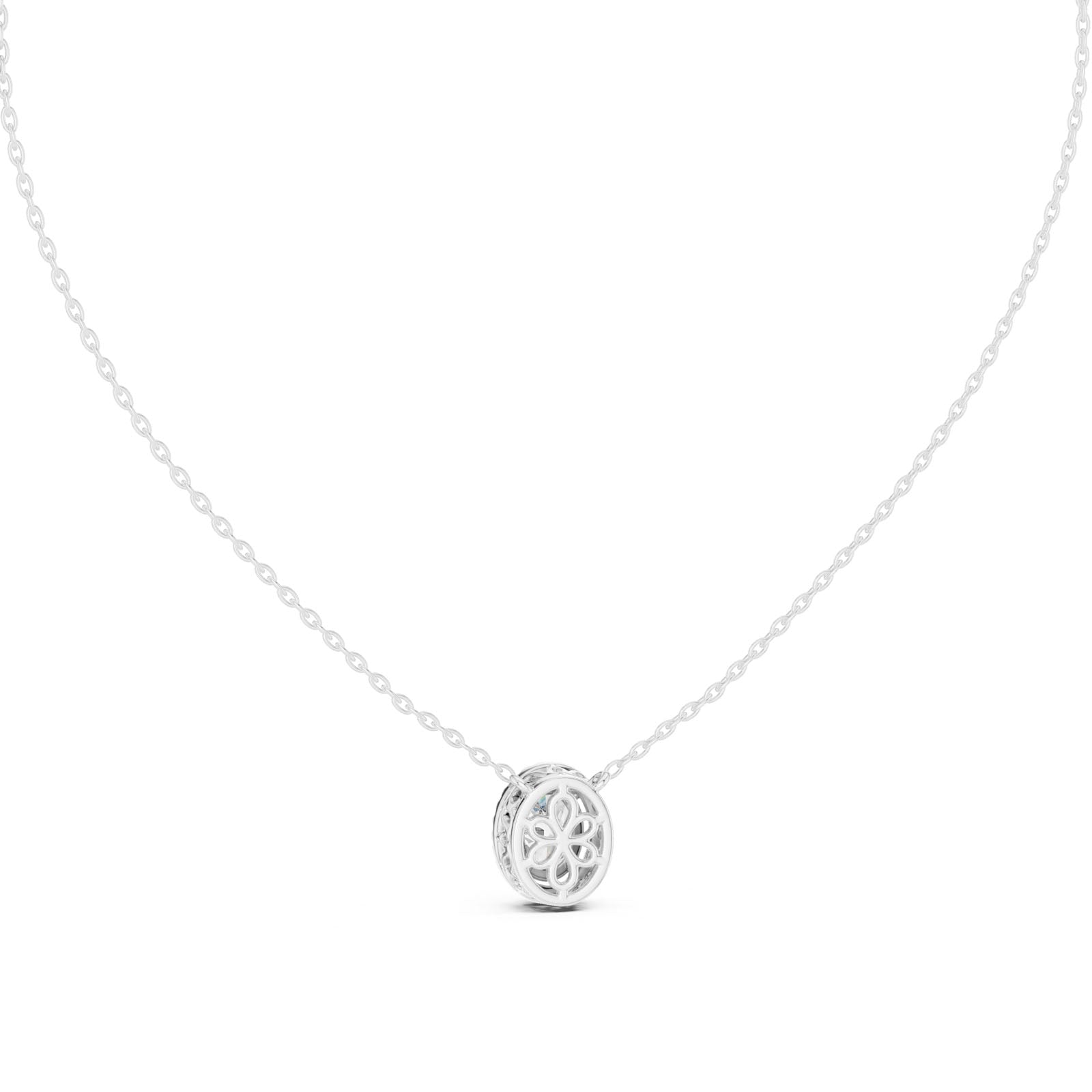 1.35 Ct. Oval Diamond Halo Pendant Necklace (GPD-0027) 8