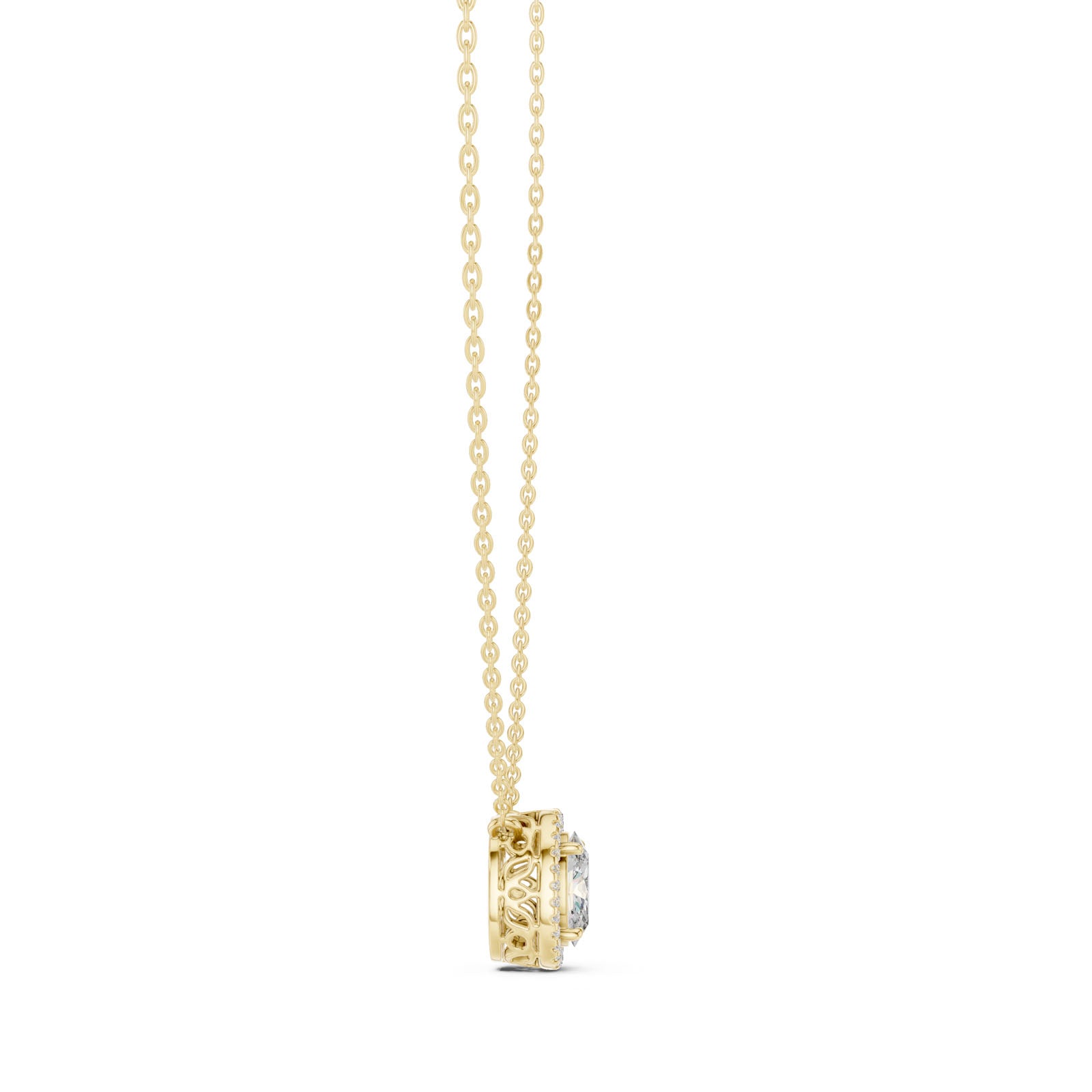 1.35 Ct. Oval Diamond Halo Pendant Necklace (GPD-0027) 11