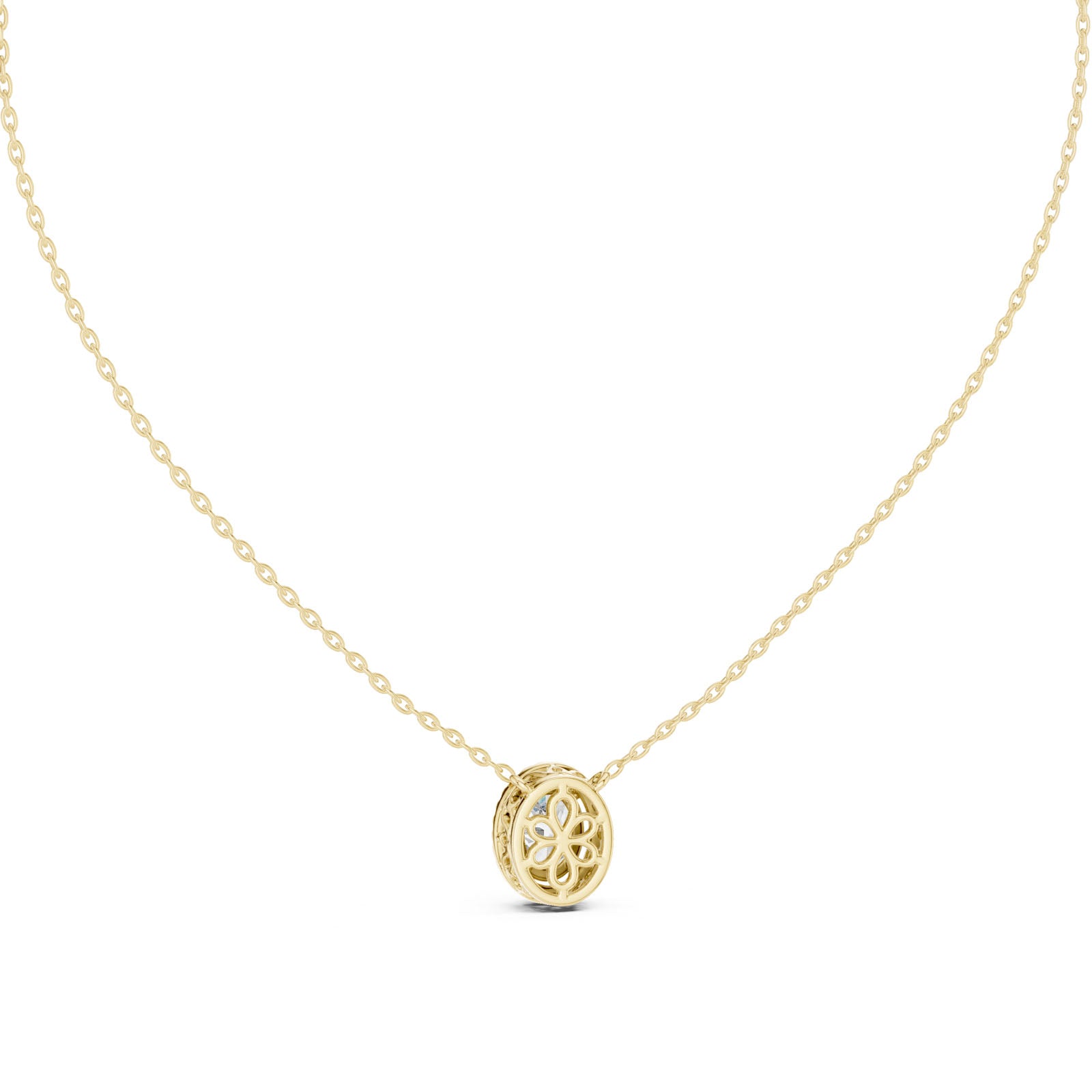 1.35 Ct. Oval Diamond Halo Pendant Necklace (GPD-0027) 12