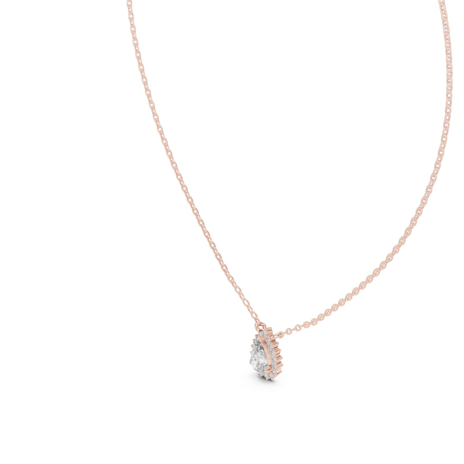 .85 Ct. Pear Diamond Halo Pendant Necklace (GPD-0028) 4