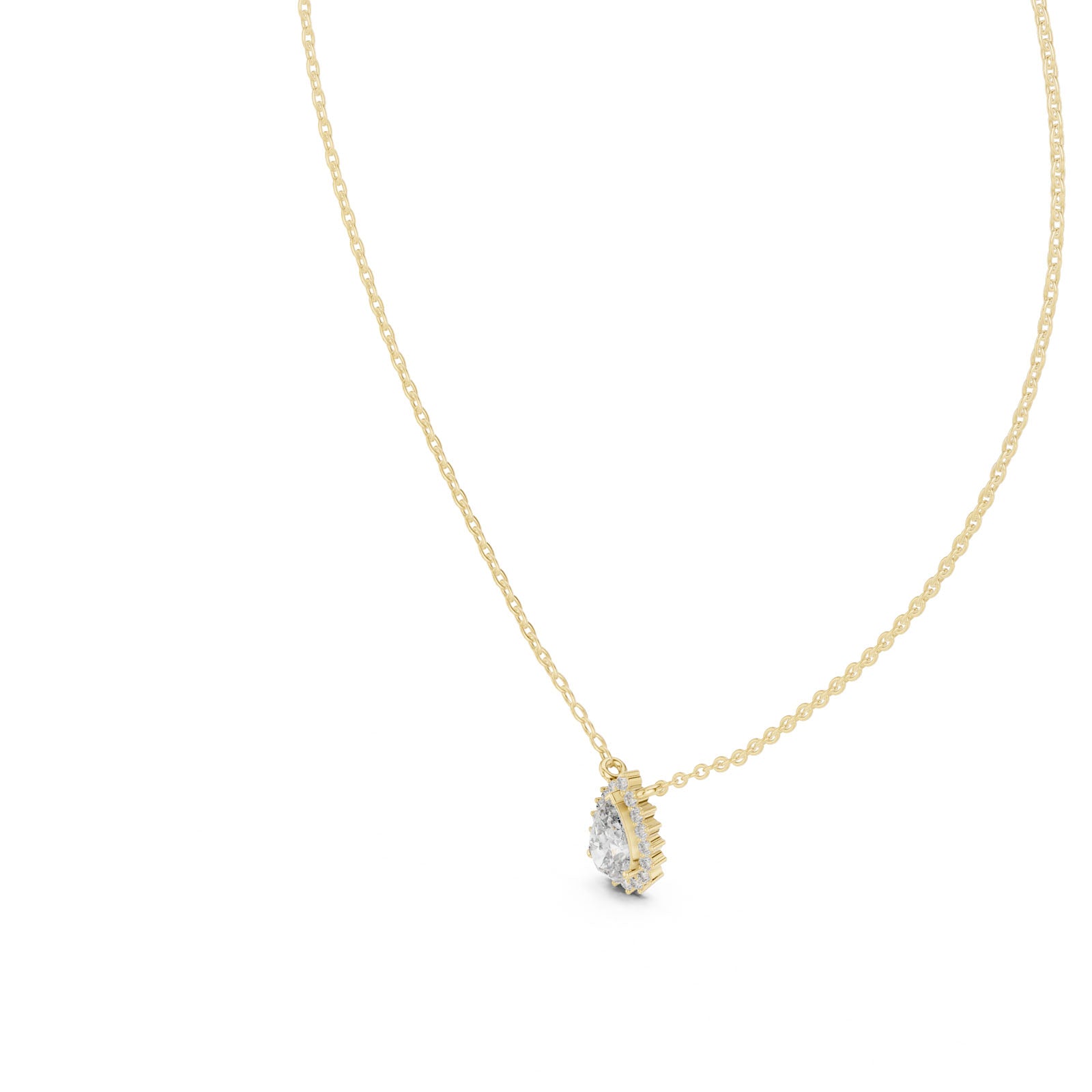 .85 Ct. Pear Diamond Halo Pendant Necklace (GPD-0028) 10