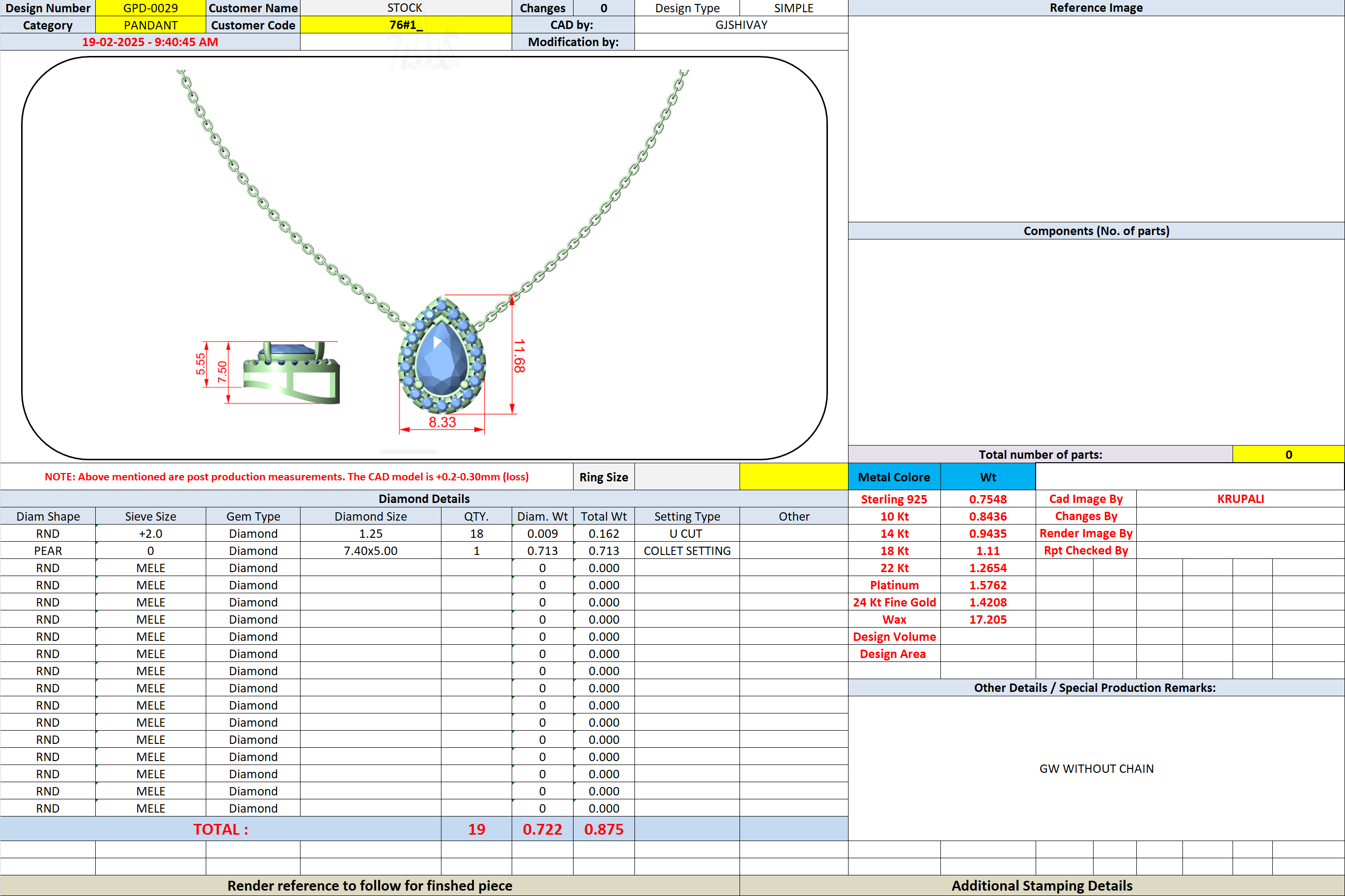.88 Ct. Pear Shape Diamond Halo Pendant Necklace with Pavé Setting (GPD-0029) 13