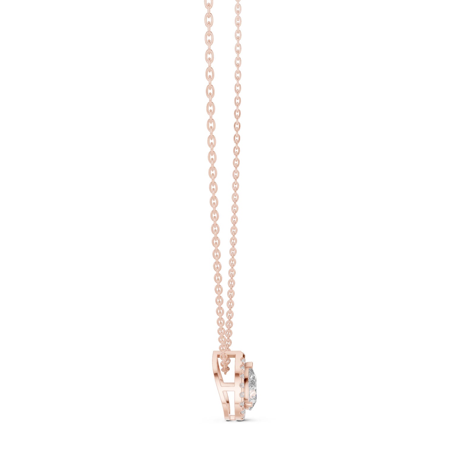 .88 Ct. Pear Shape Diamond Halo Pendant Necklace with Pavé Setting (GPD-0029) 11