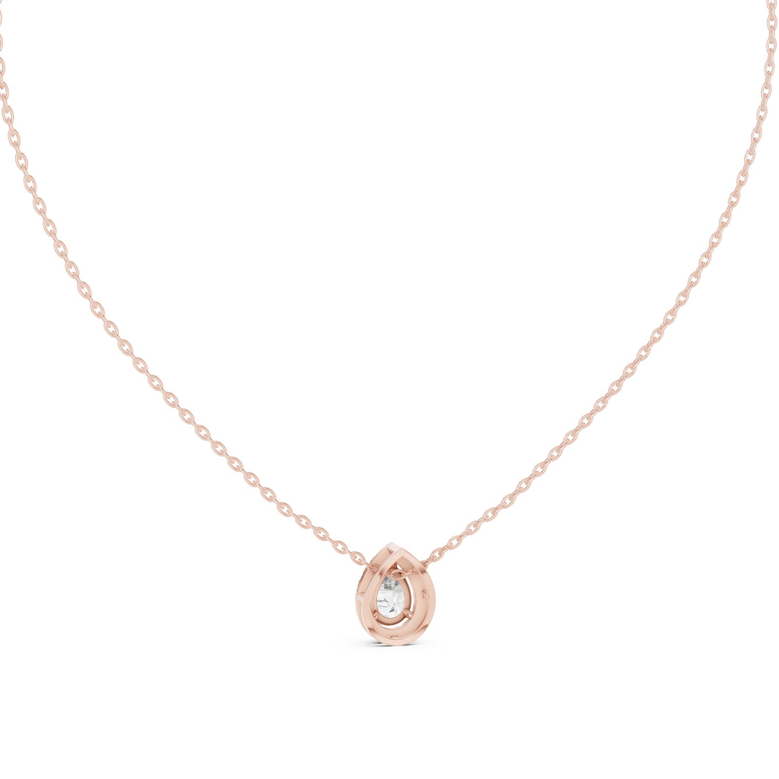 .88 Ct. Pear Shape Diamond Halo Pendant Necklace with Pavé Setting (GPD-0029) 12