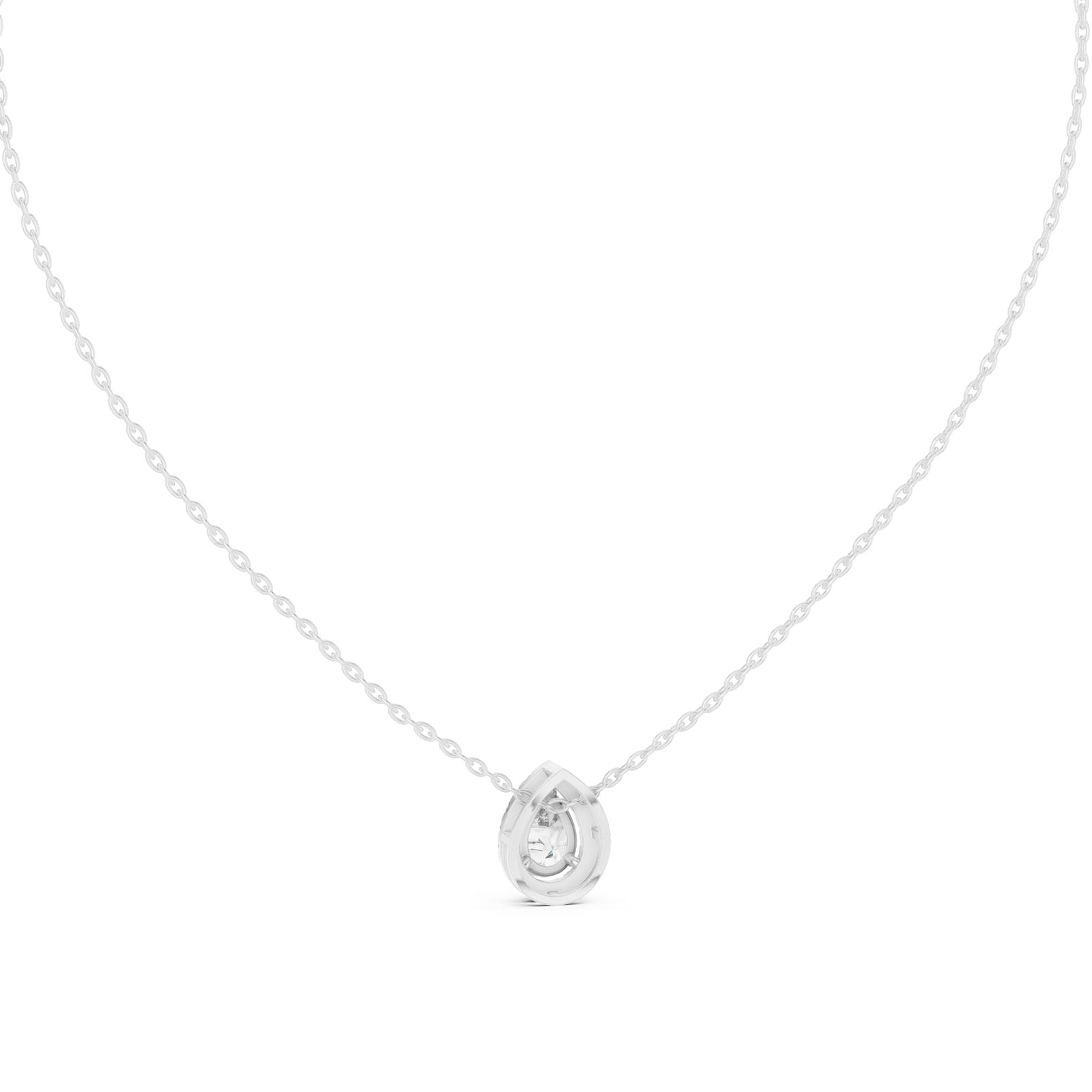 .88 Ct. Pear Shape Diamond Halo Pendant Necklace with Pavé Setting (GPD-0029) 6