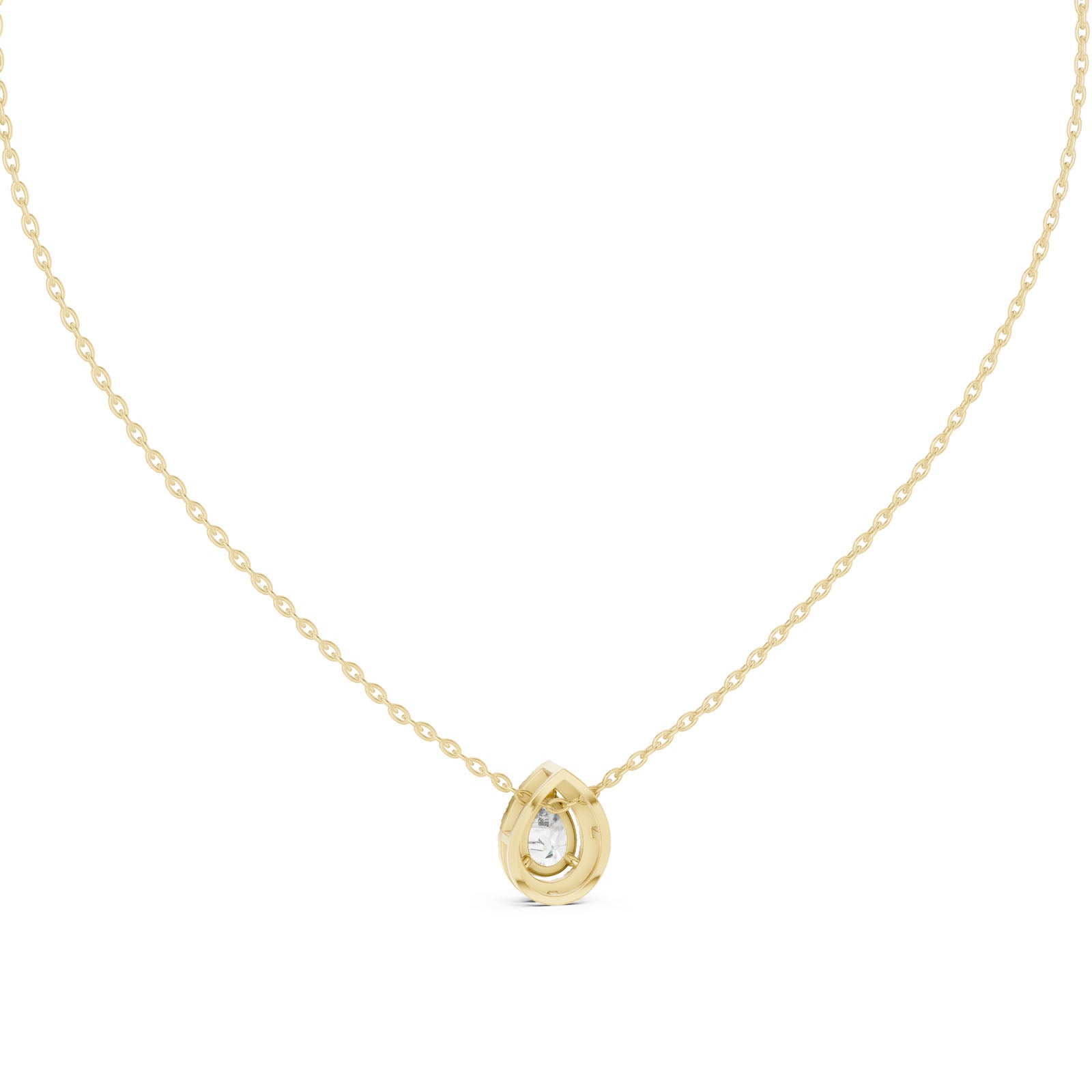 .88 Ct. Pear Shape Diamond Halo Pendant Necklace with Pavé Setting (GPD-0029) 3
