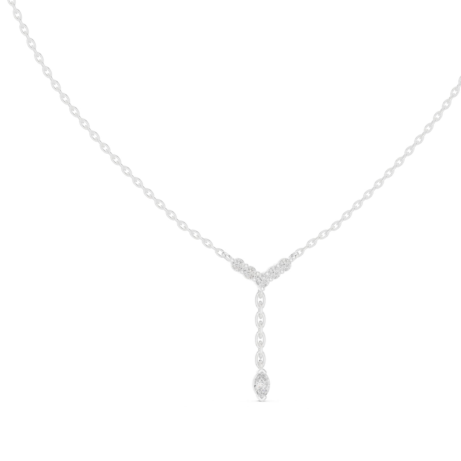 .30 Ct. Diamond V Drop Necklace with Marquise Pendant (GPD-0032)
