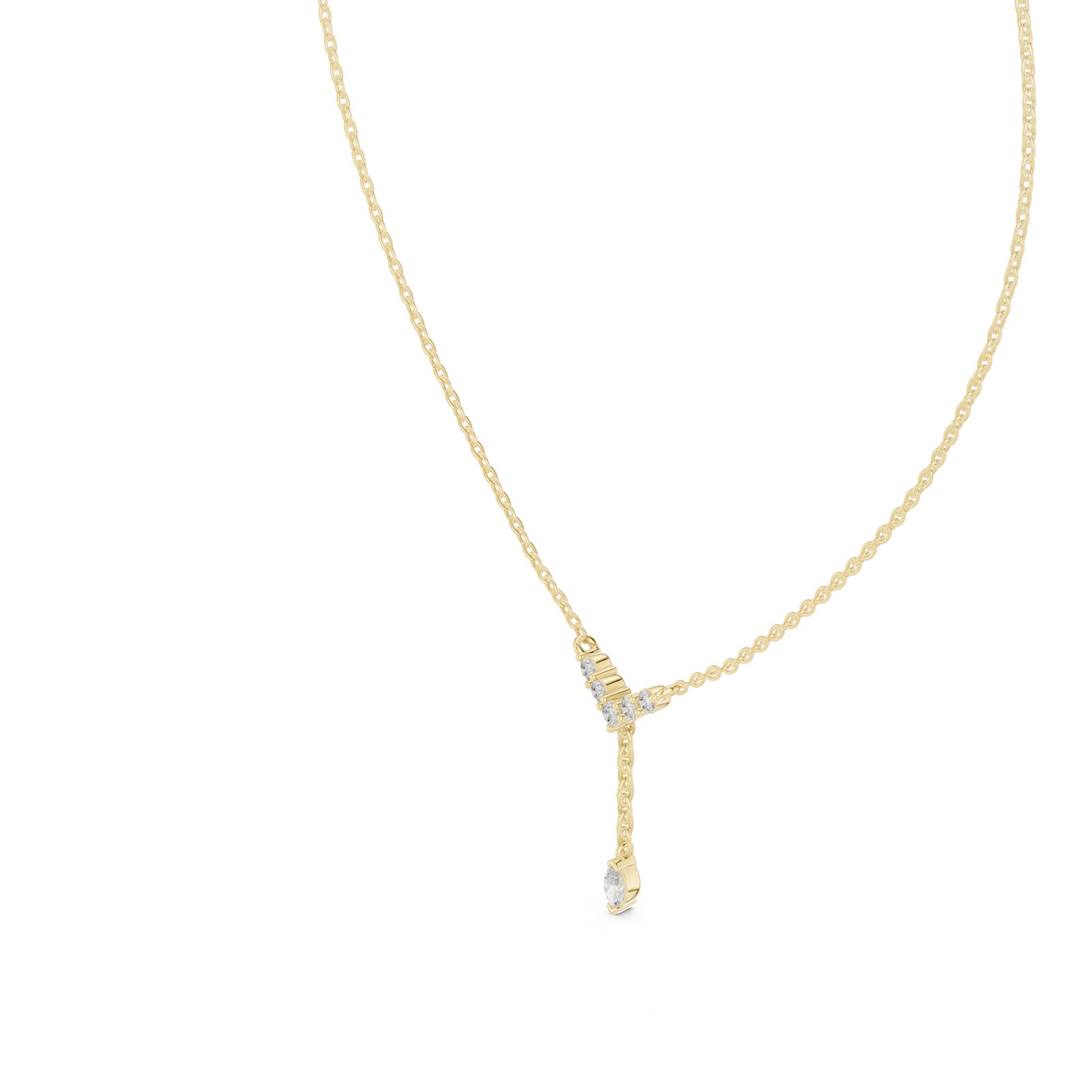 .30 Ct. Diamond V Drop Necklace with Marquise Pendant (GPD-0032)
