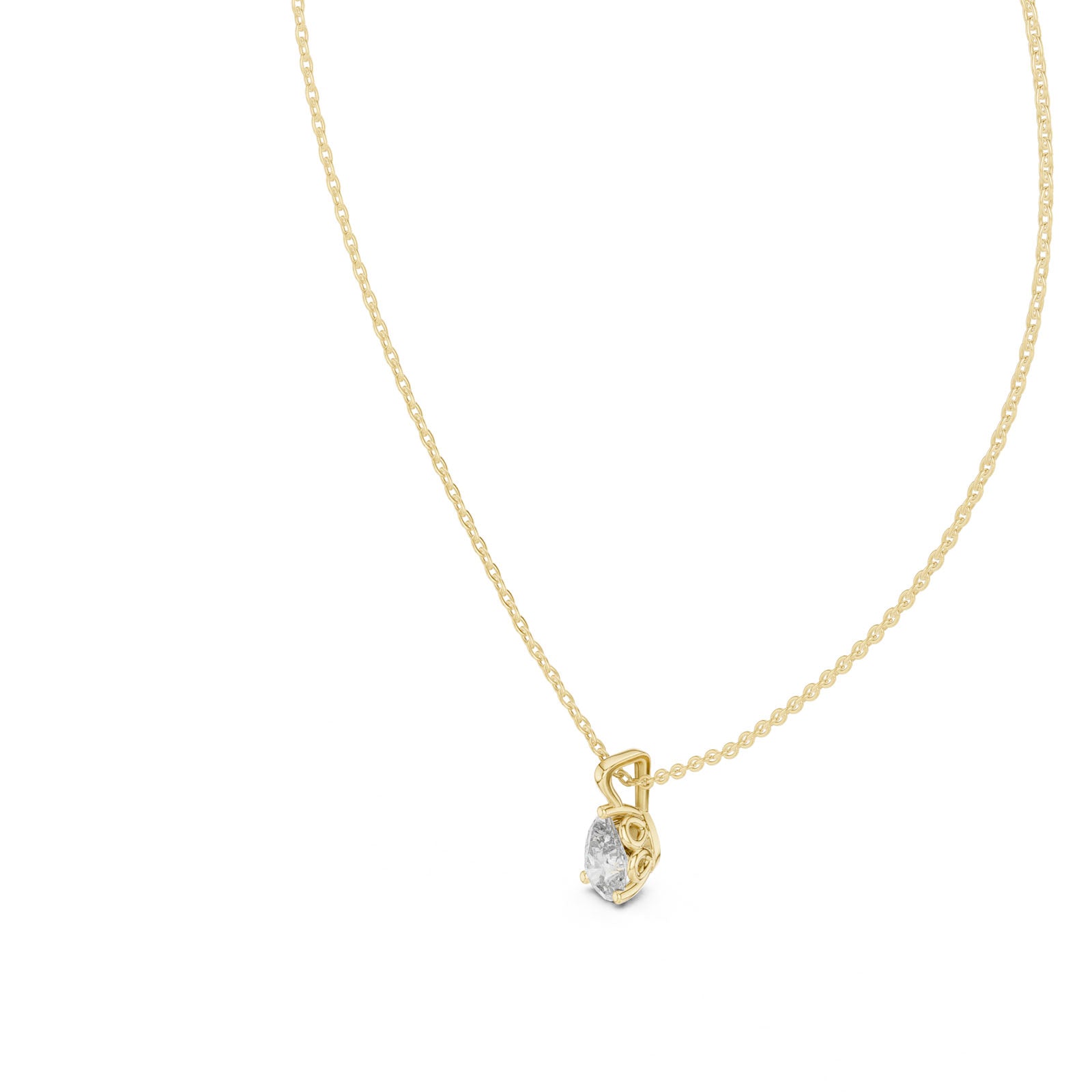 1.00 Ct. Pear Shape Diamond Solitaire Pendant Necklace (GPD-0034)