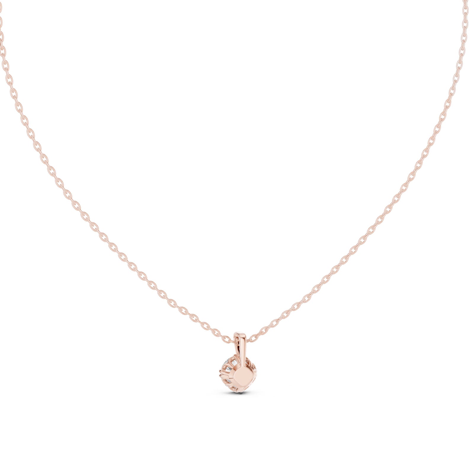 1.00 Ct. Round Diamond Solitaire Pendant Necklace with Tapered Bail (GPD-0037) 5