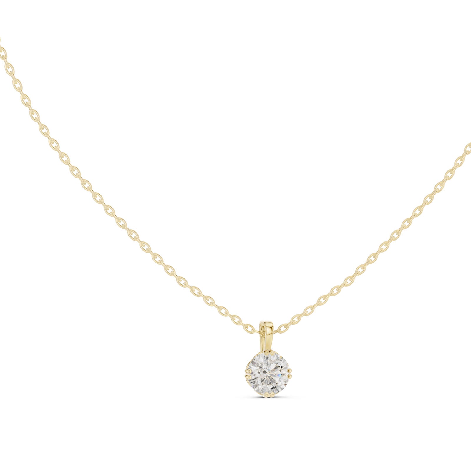 1.00 Ct. Round Diamond Solitaire Pendant Necklace with Tapered Bail (GPD-0037) 9