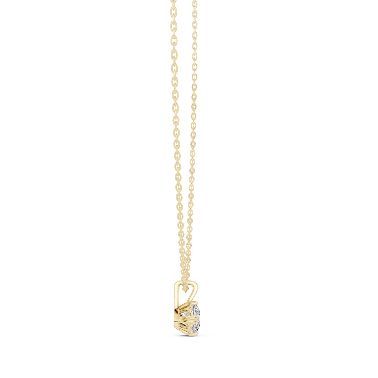 1.00 Ct. Round Diamond Solitaire Pendant Necklace with Tapered Bail (GPD-0037) 11