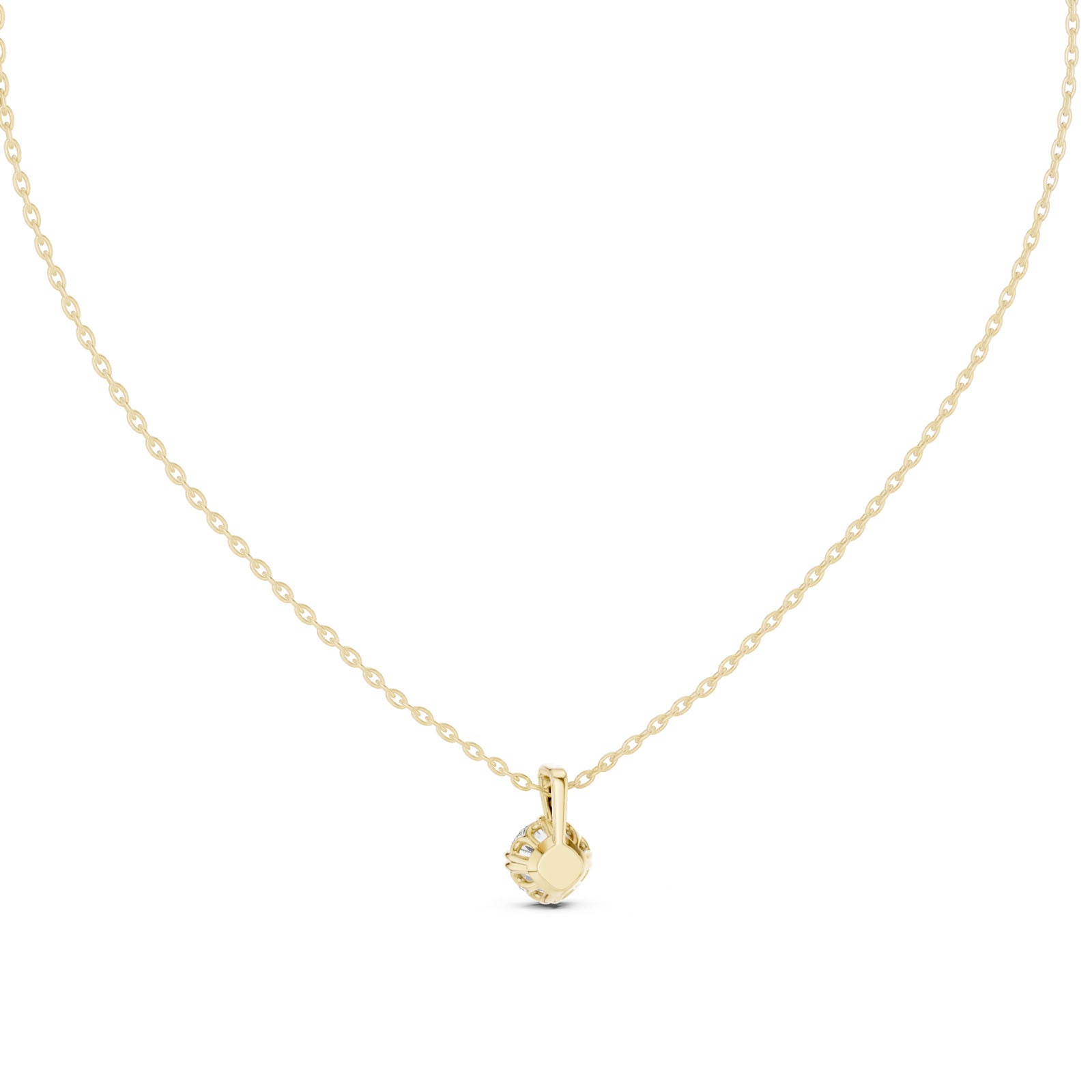 1.00 Ct. Round Diamond Solitaire Pendant Necklace with Tapered Bail (GPD-0037) 12