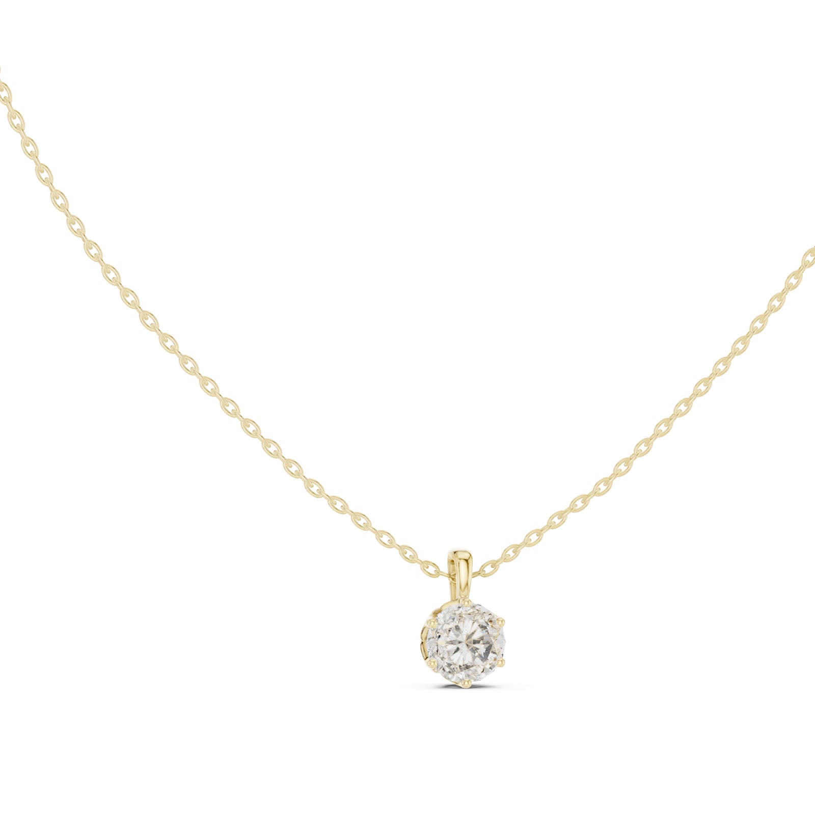 1.00 Ct. Item Header Round Diamond Solitaire Pendant with Classic Six-Prong Setting (GPD-0039) 9