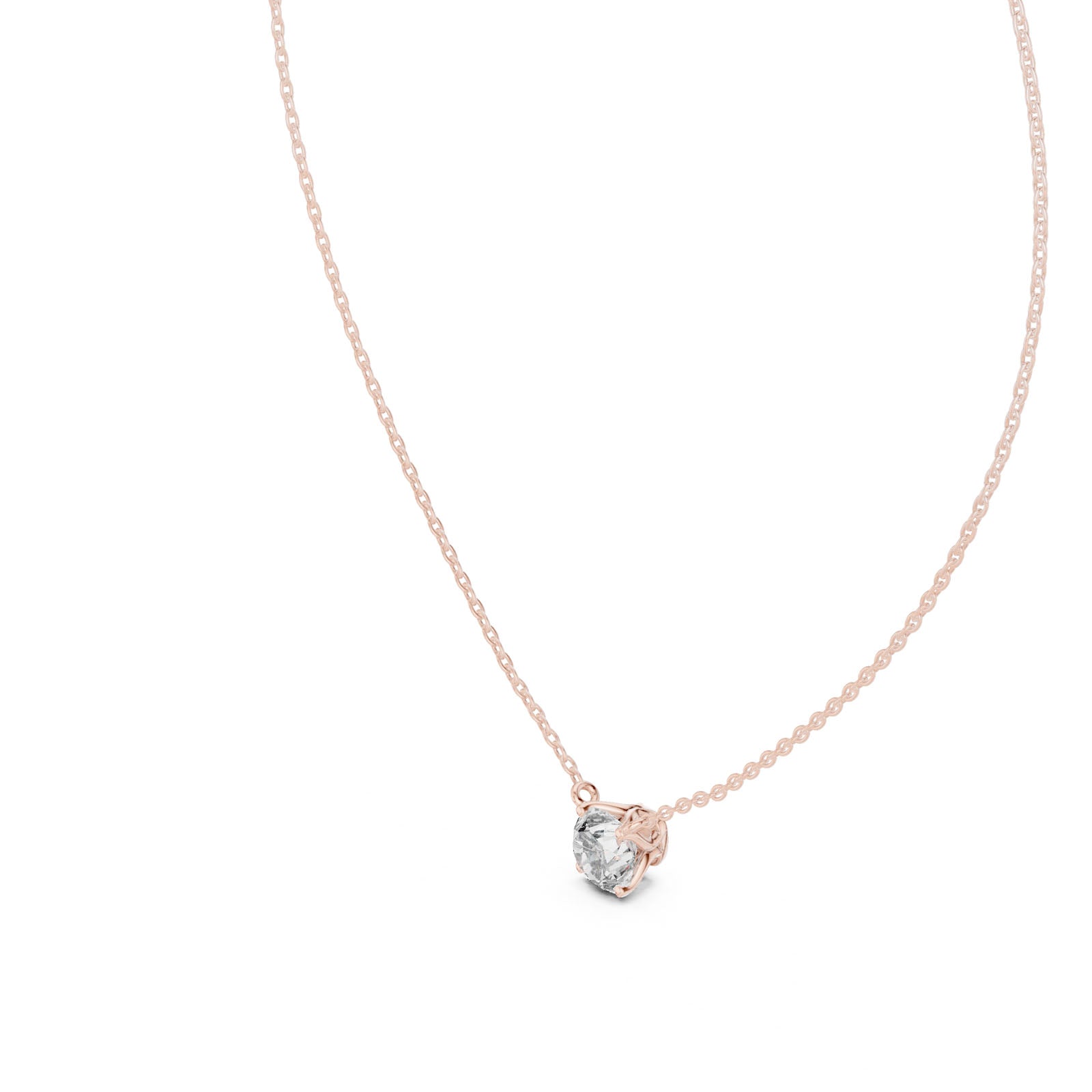 .50-1.00 Ct. Floating Round Diamond Solitaire Pendant Necklace (GPD-0040-0042) 8