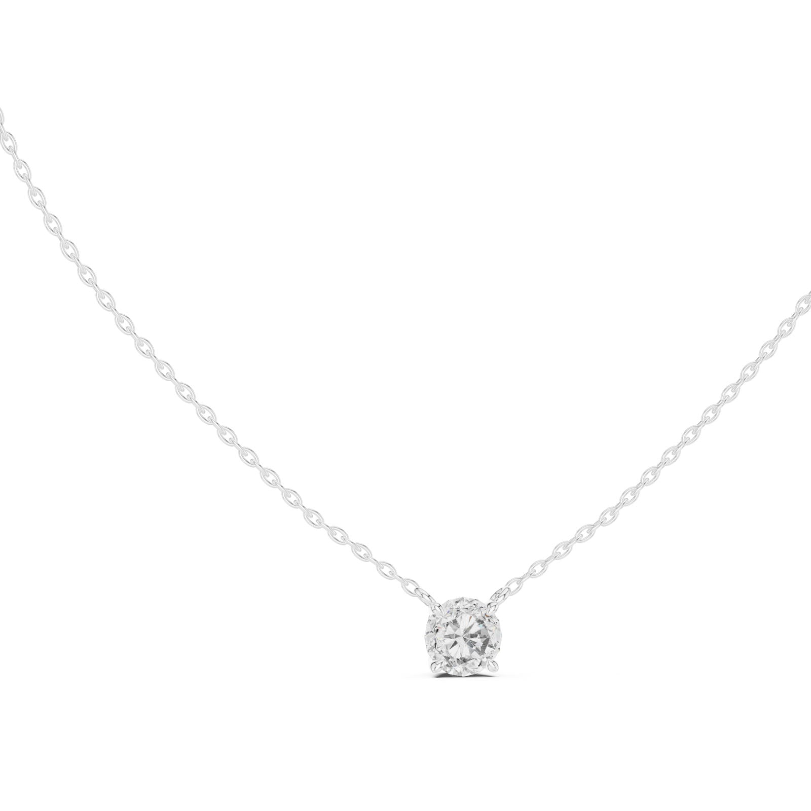 .50-1.00 Ct. Floating Round Diamond Solitaire Pendant Necklace (GPD-0043-0045)