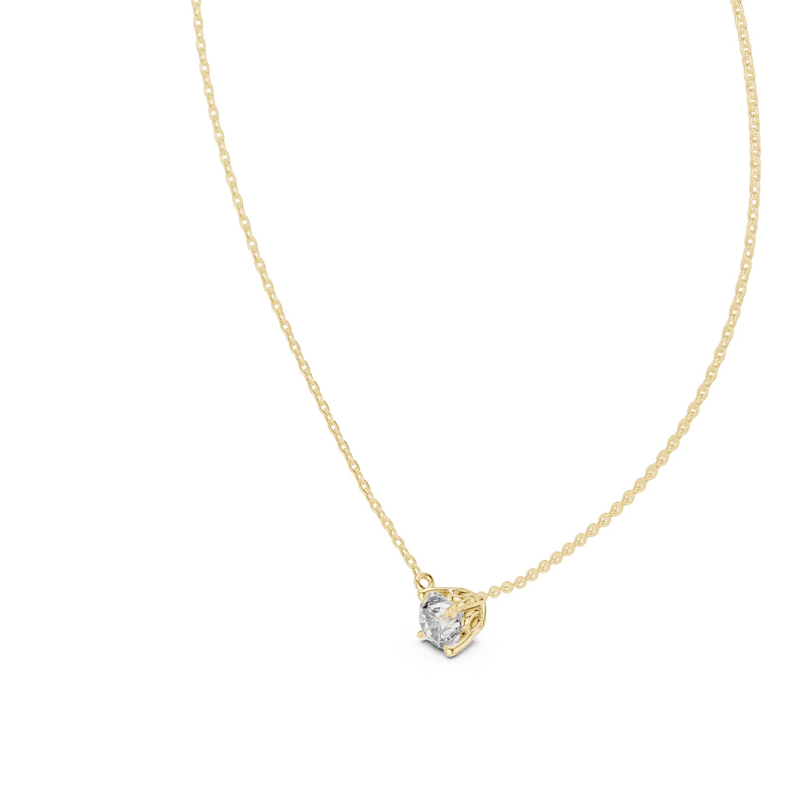 .50-1.00 Ct. Floating Round Diamond Solitaire Pendant Necklace (GPD-0043-0045)