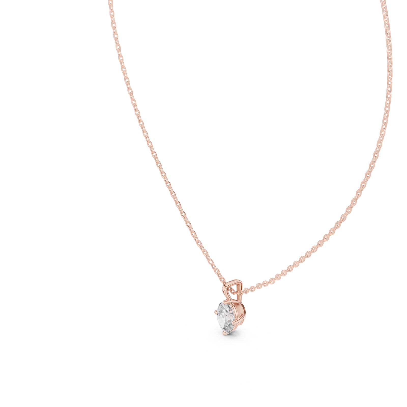 .50-1.00 Ct. Oval Diamond Solitaire Pendant Necklace (GPD-0046-0048) 12