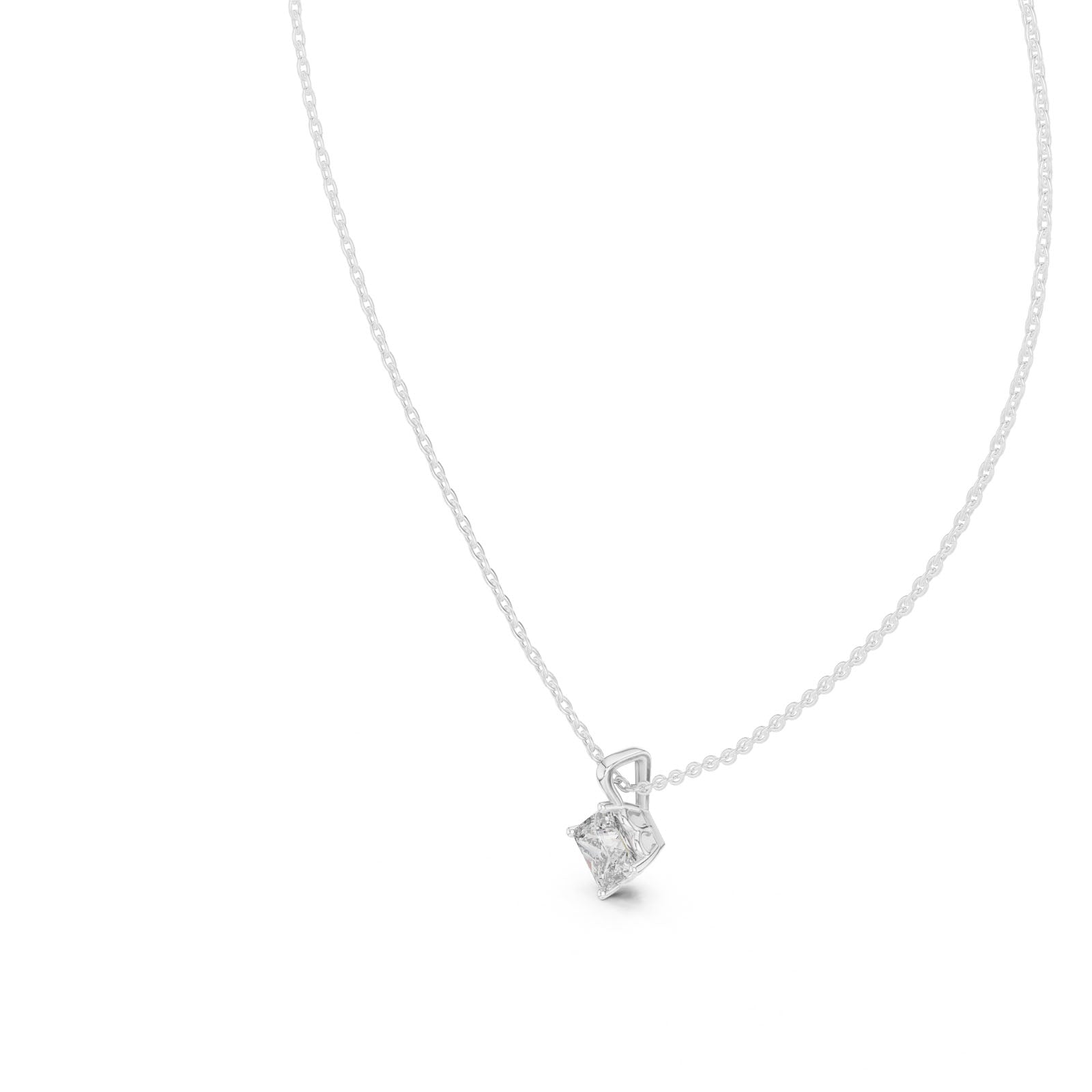 .50-1.00 Ct. Princess Cut Diamond Solitaire Pendant Necklace (GPD-0049-0051) 5