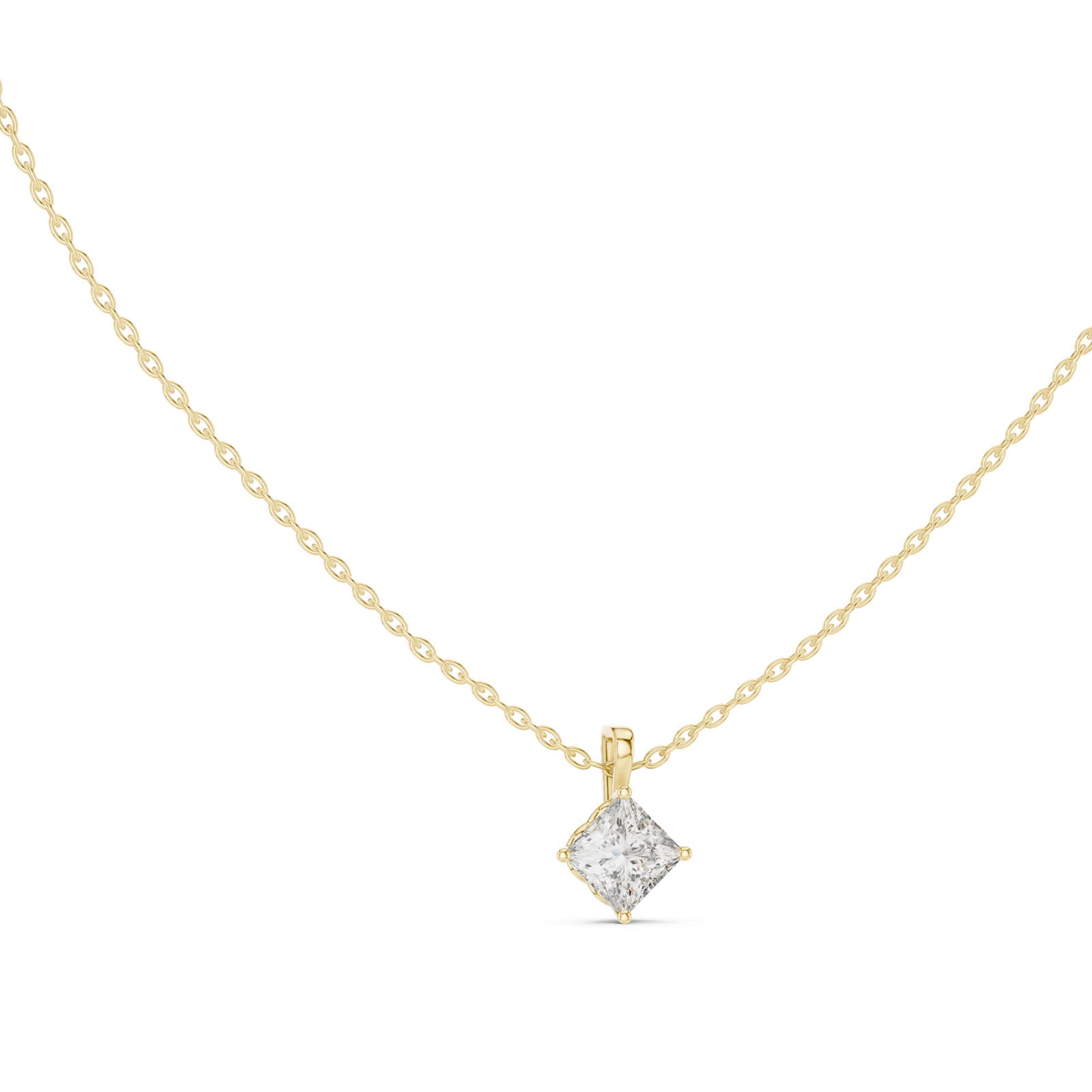 .50-1.00 Ct. Princess Cut Diamond Solitaire Pendant Necklace (GPD-0049-0051) 8