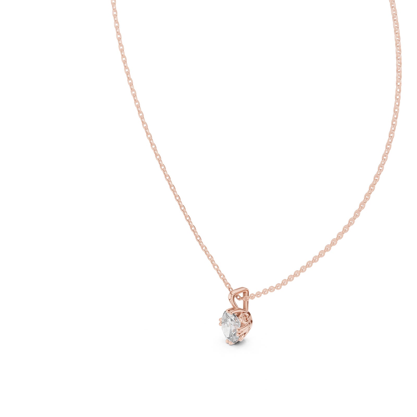 .50-1.00 Ct. Oval Diamond Solitaire Pendant Necklace (GPD-0052-0054) 10