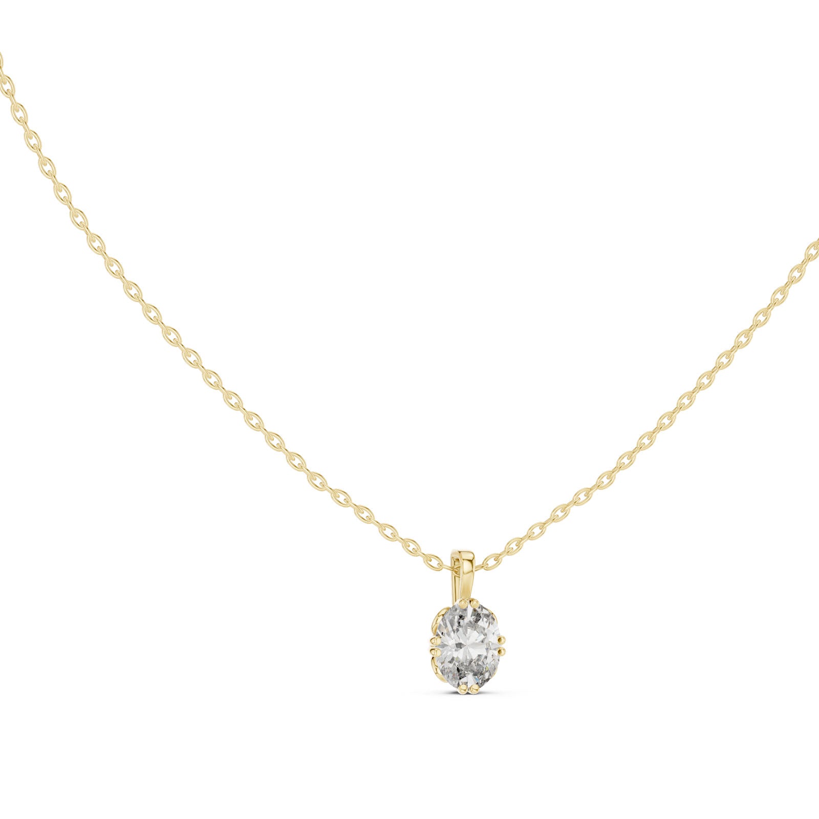 .50-1.00 Ct. Oval Diamond Solitaire Pendant Necklace (GPD-0052-0054) 5