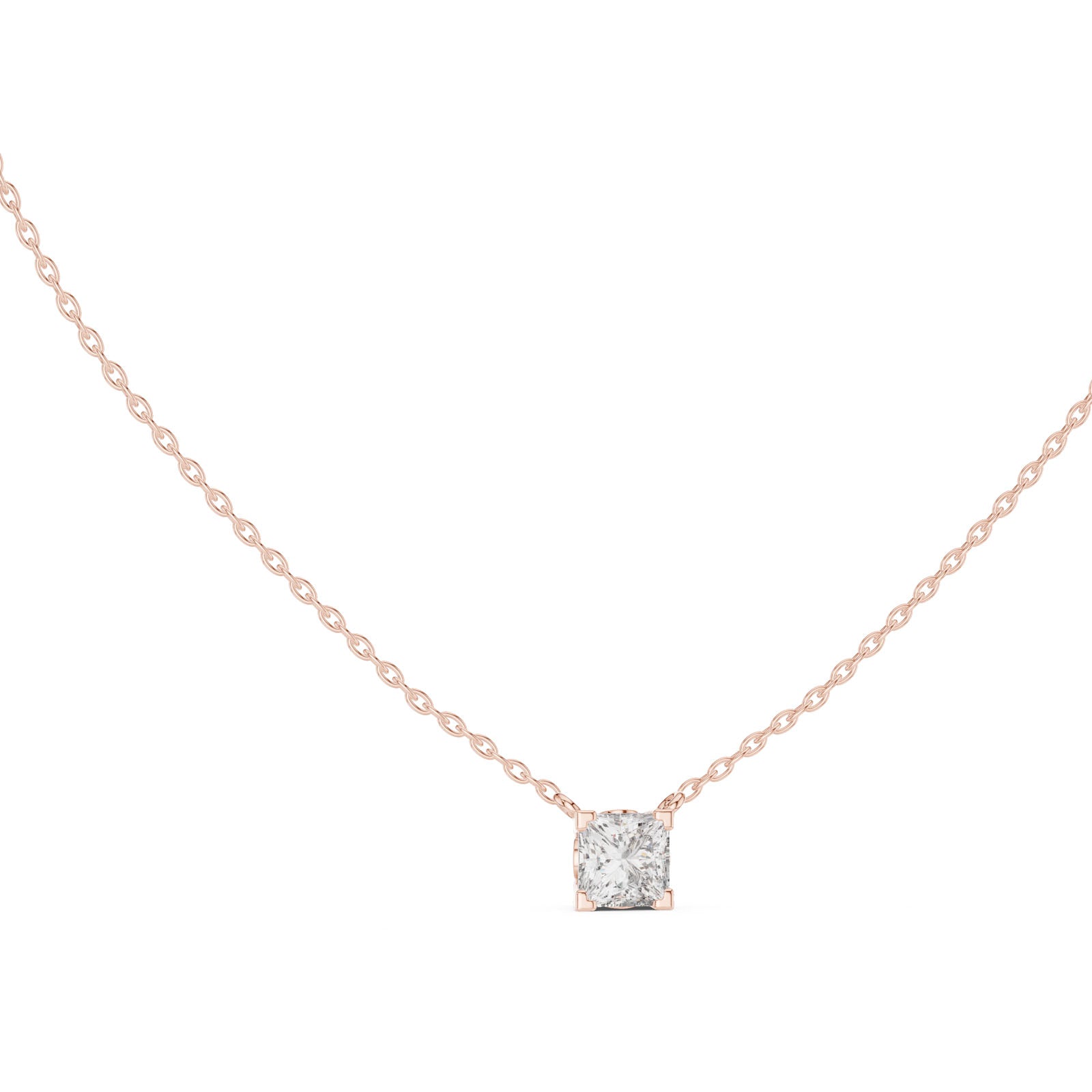 .50-1.00 Ct. Princess Cut Diamond Solitaire Pendant Necklace (GPD-0055-0057)