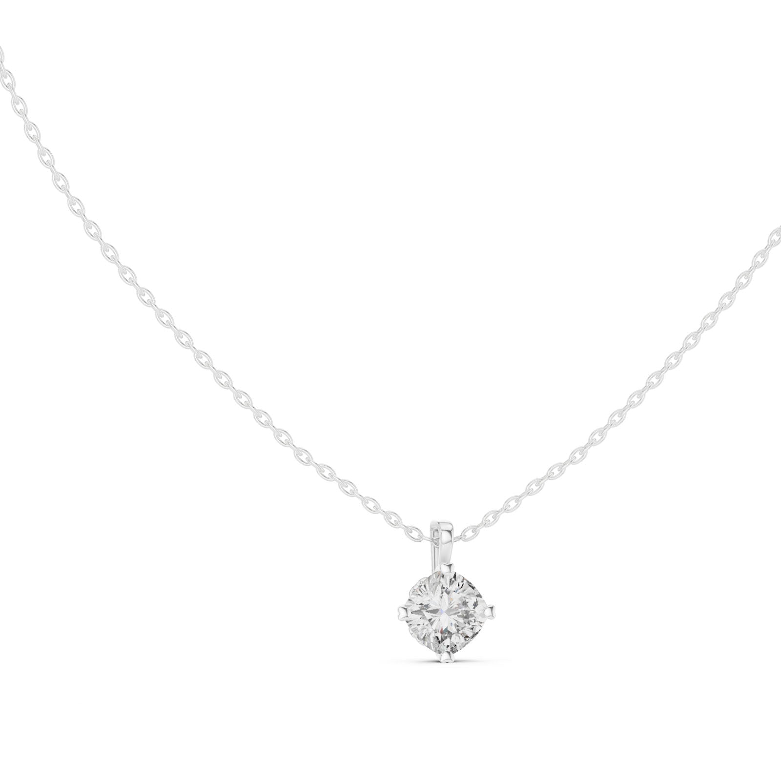 .50-1.00 Ct. Cushion Cut Diamond Solitaire Pendant Necklace (GPD-0058-0060)