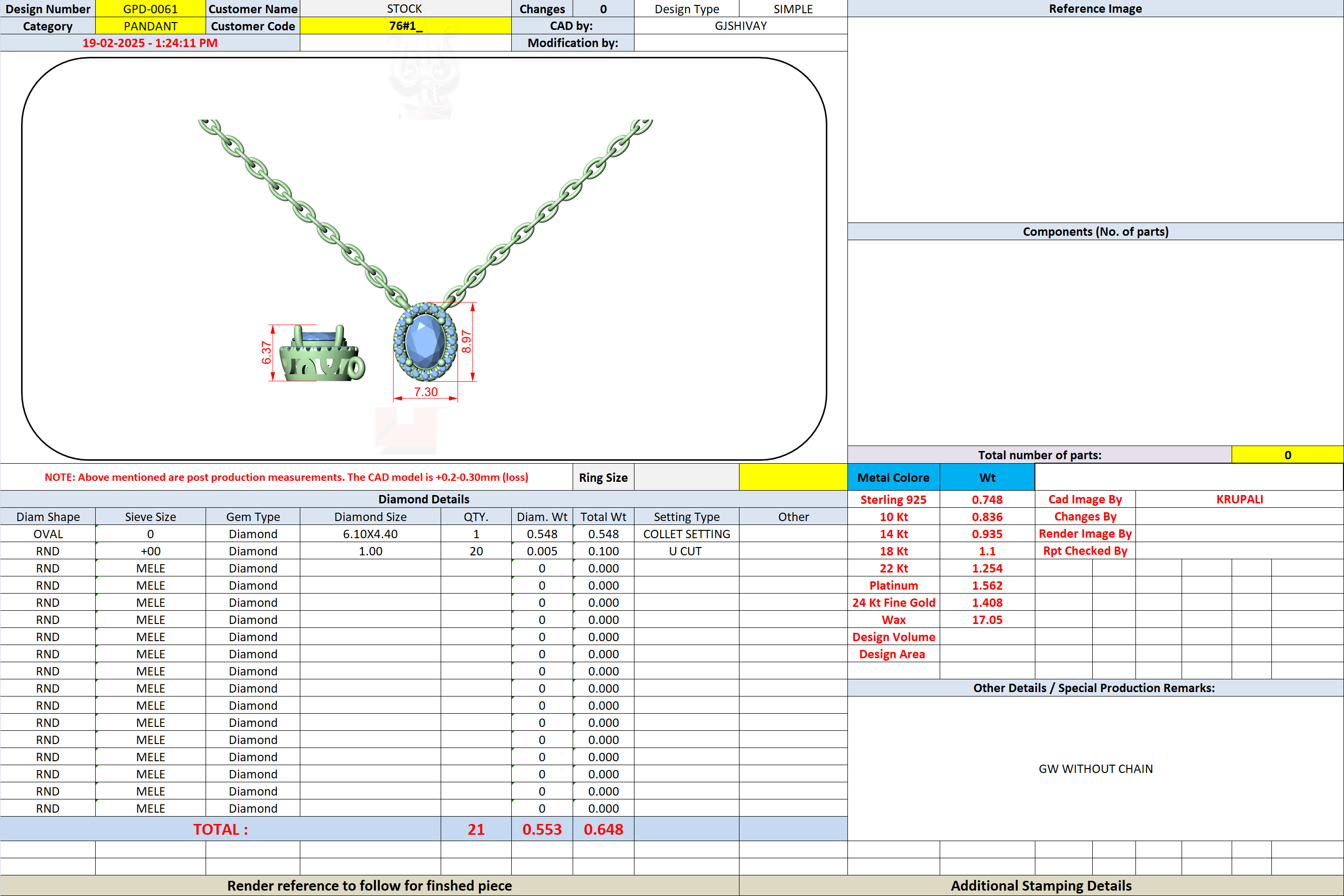 .65 Ct. Oval Cut Diamond Halo Pendant Necklace (GPD-0061) 13