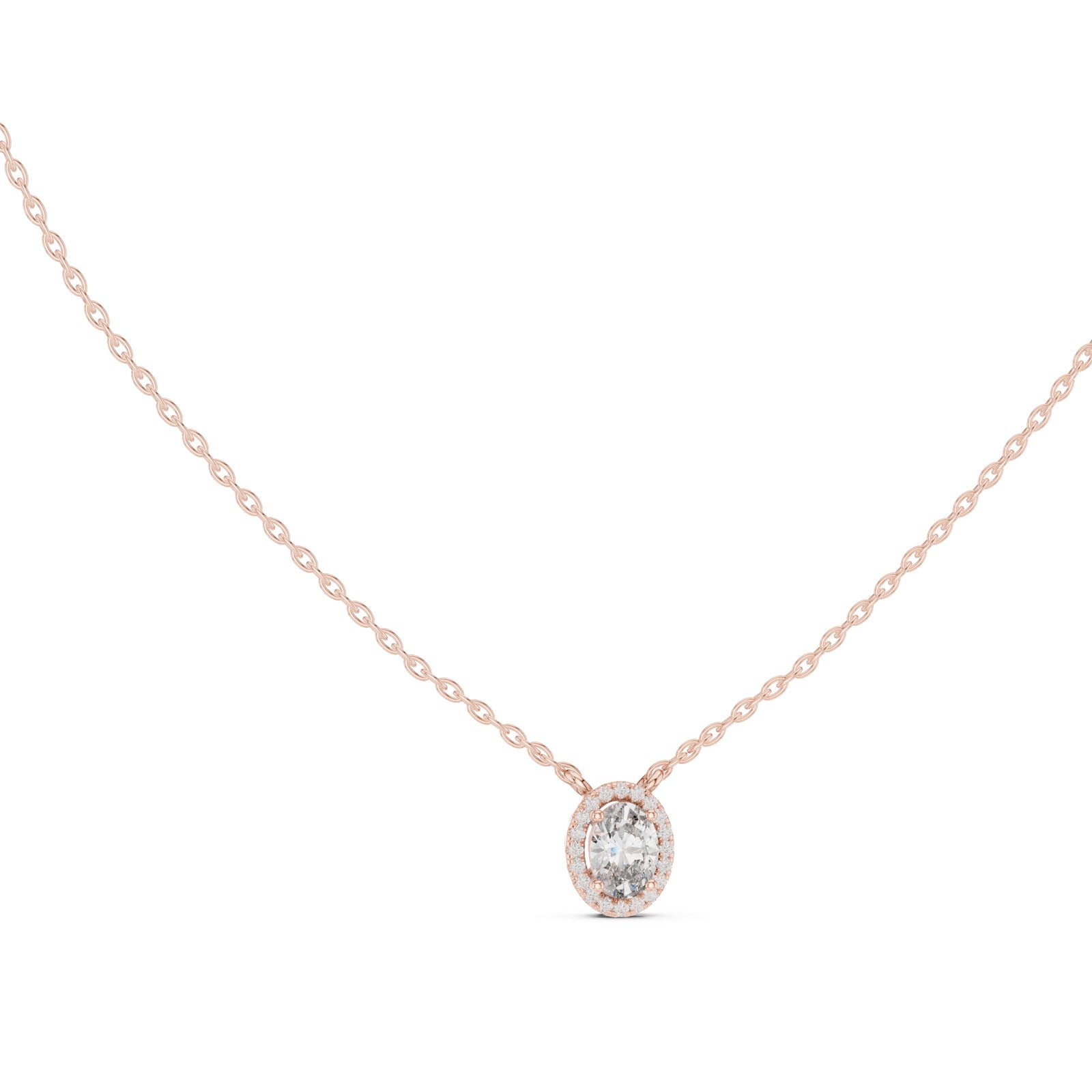 .65 Ct. Oval Cut Diamond Halo Pendant Necklace (GPD-0061) 12