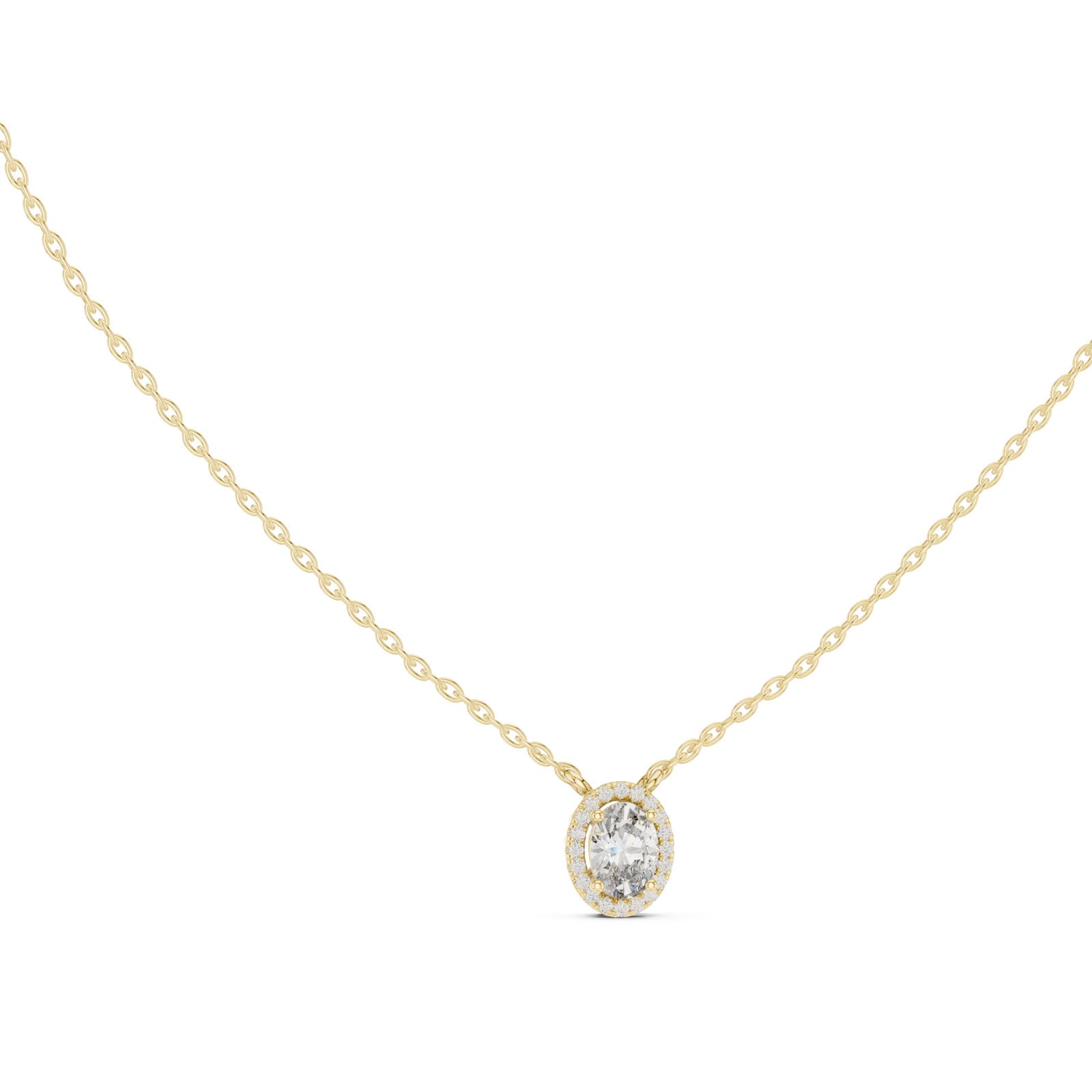 .65 Ct. Oval Cut Diamond Halo Pendant Necklace (GPD-0061) 9