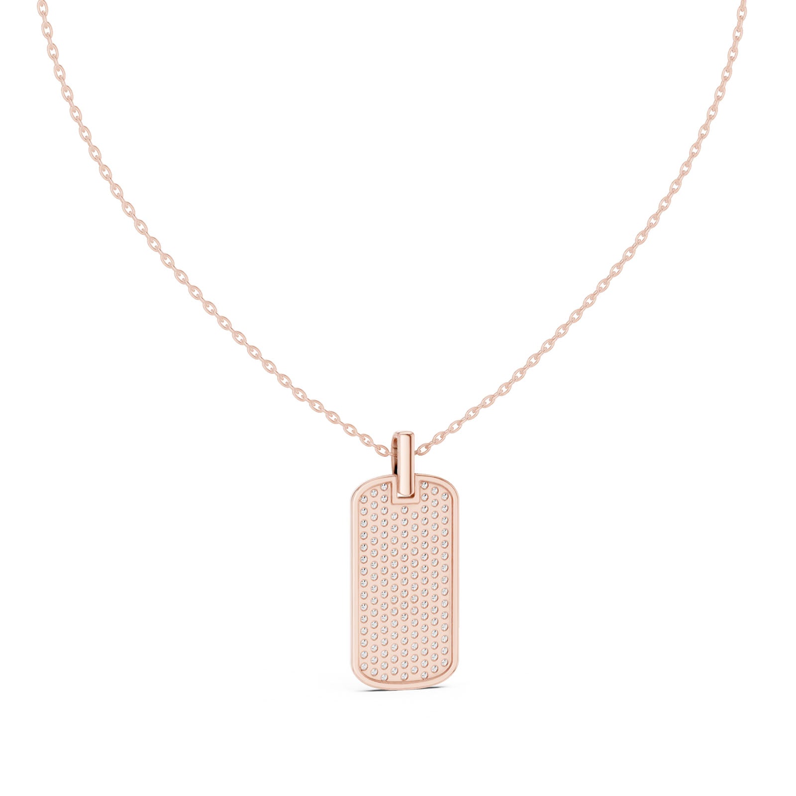1.39 Ct. Diamond Pavé Dog Tag Pendant Necklace (GPD-0068) 12