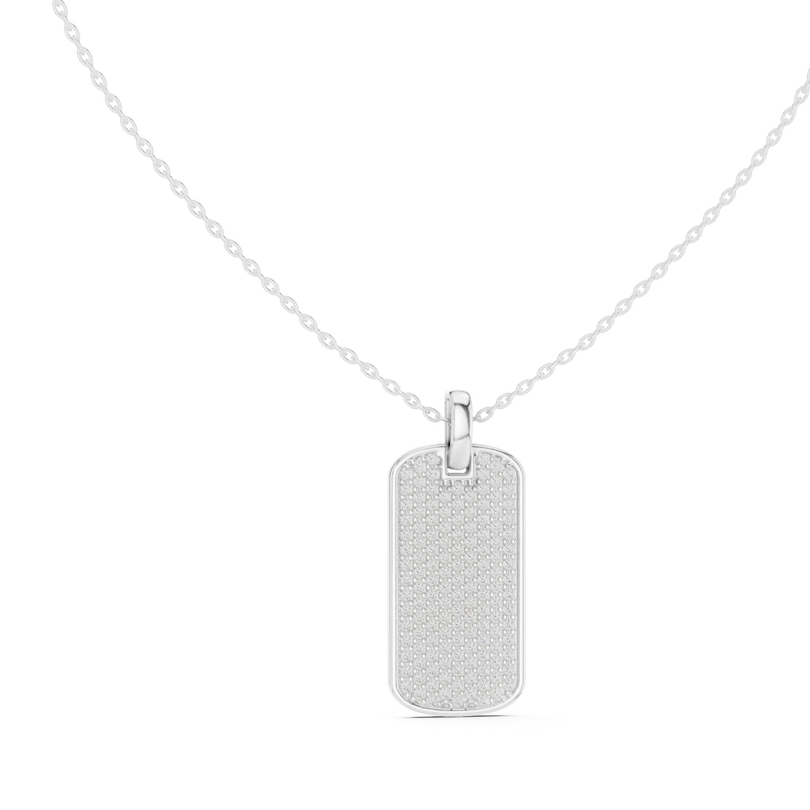 1.39 Ct. Diamond Pavé Dog Tag Pendant Necklace (GPD-0068)