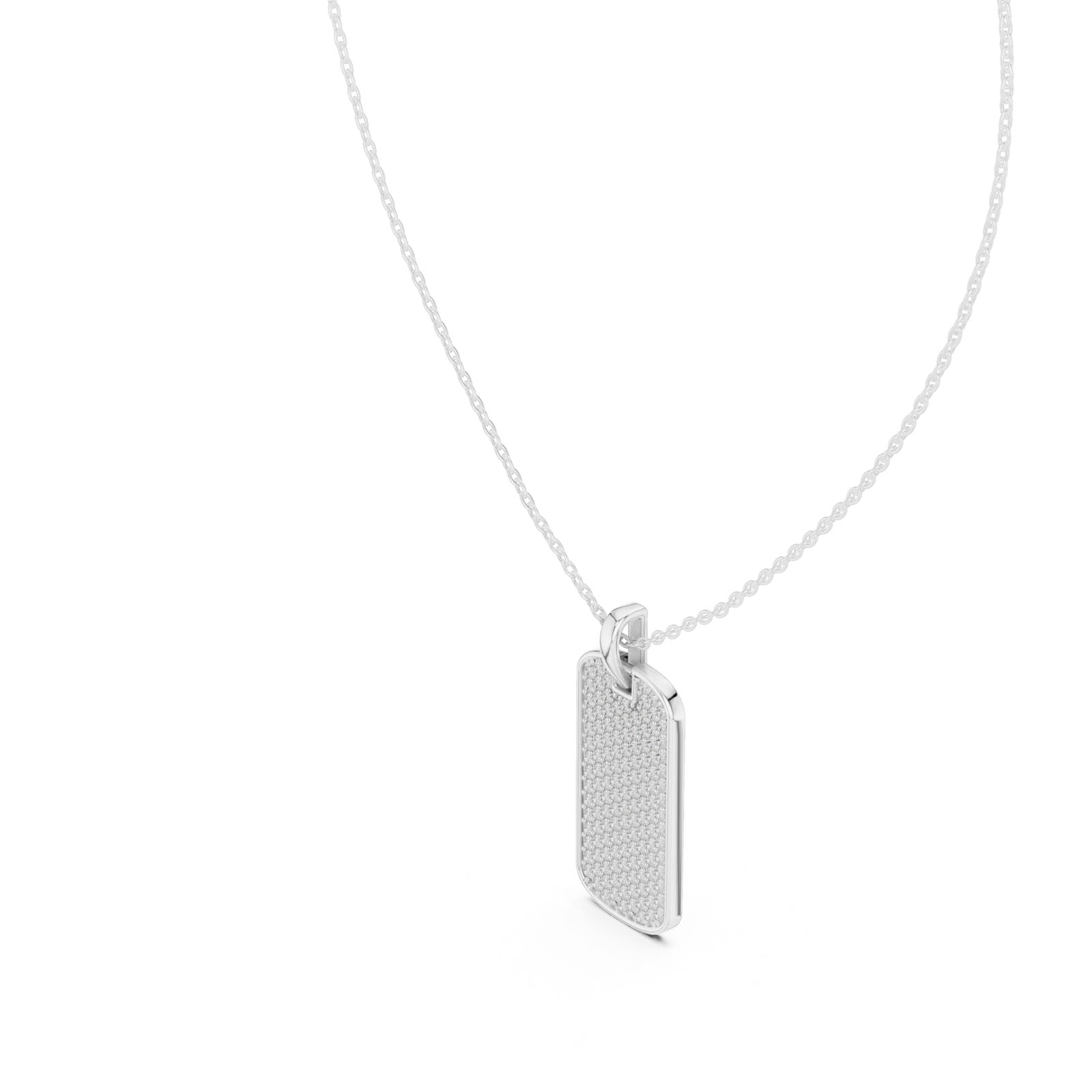 1.39 Ct. Diamond Pavé Dog Tag Pendant Necklace (GPD-0068) 5
