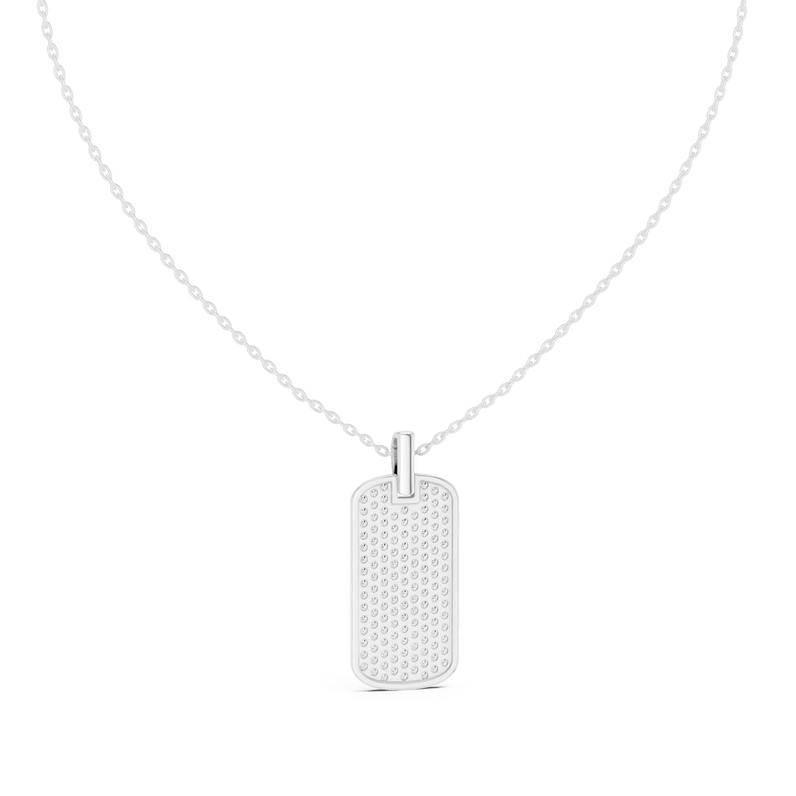 1.39 Ct. Diamond Pavé Dog Tag Pendant Necklace (GPD-0068) 7