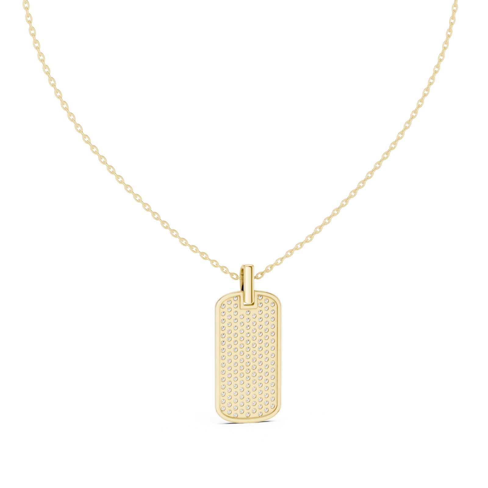 1.39 Ct. Diamond Pavé Dog Tag Pendant Necklace (GPD-0068) 4