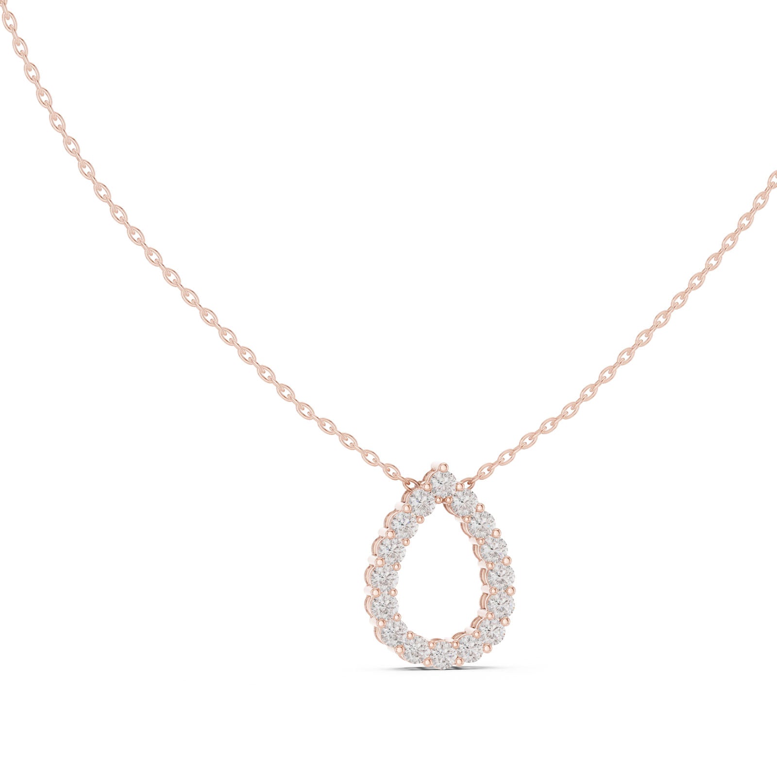 1.04 Ct. Diamond Pavé Teardrop Pendant Necklace (GPD-0069) 11