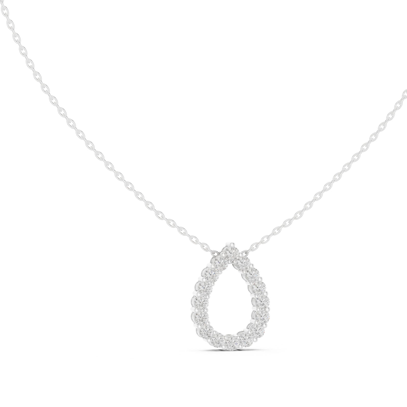 1.04 Ct. Diamond Pavé Teardrop Pendant Necklace (GPD-0069)
