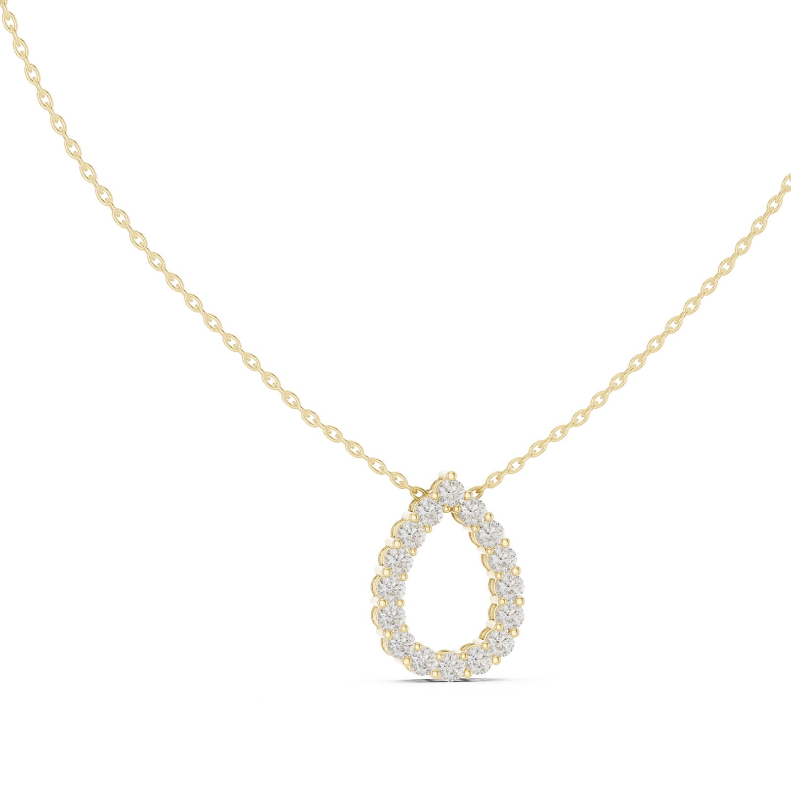 1.04 Ct. Diamond Pavé Teardrop Pendant Necklace (GPD-0069) 8