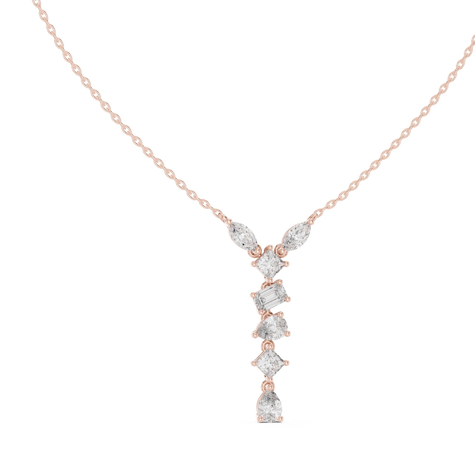 3.50 Ct. Multi-Shape Diamond Drop Pendant Necklace (GPD-0070) 11