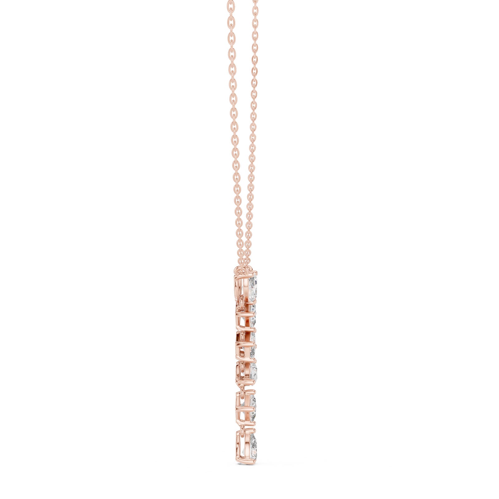 3.50 Ct. Multi-Shape Diamond Drop Pendant Necklace (GPD-0070)