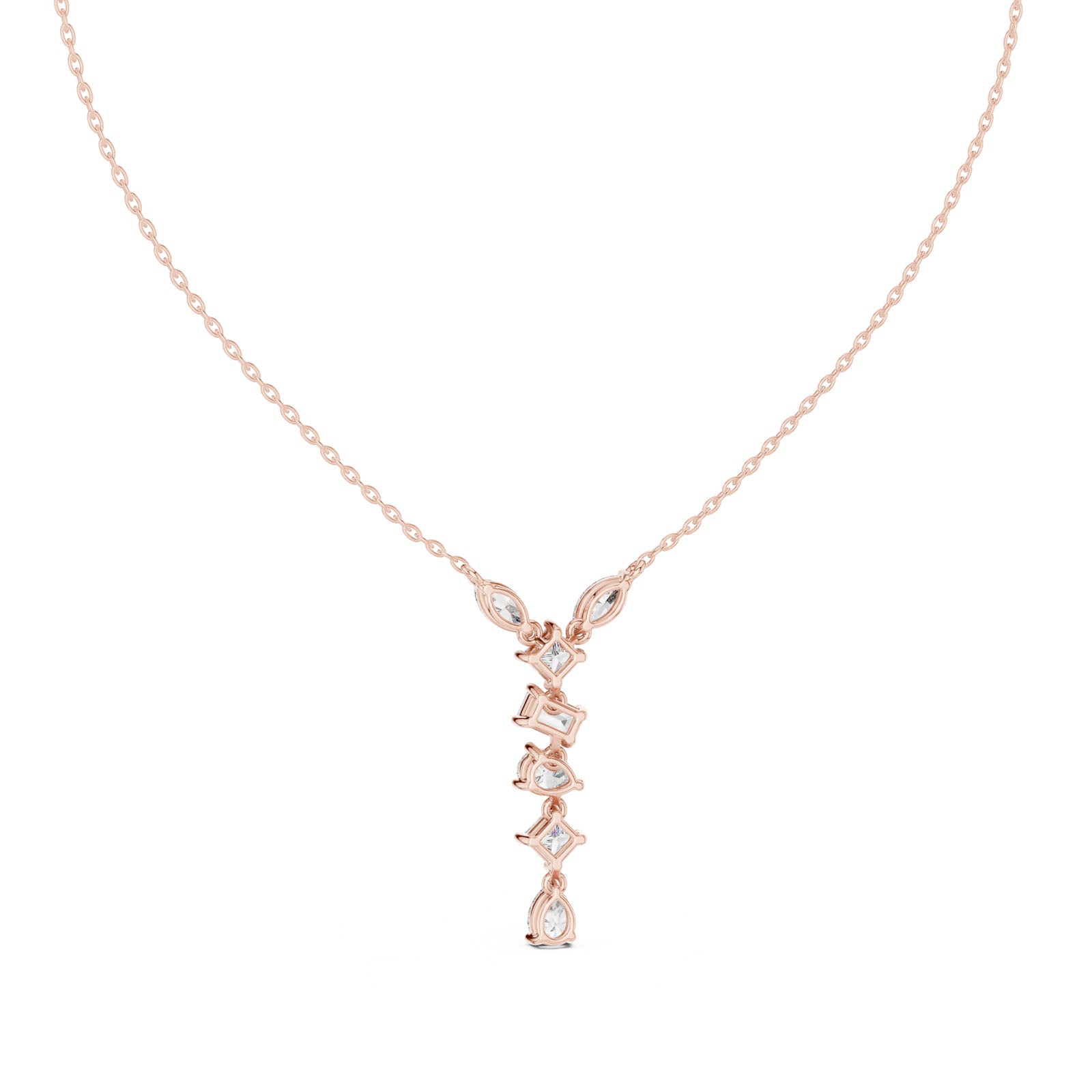 3.50 Ct. Multi-Shape Diamond Drop Pendant Necklace (GPD-0070) 3