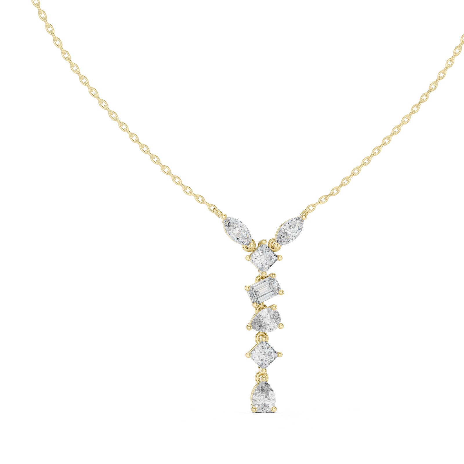 3.50 Ct. Multi-Shape Diamond Drop Pendant Necklace (GPD-0070) 7