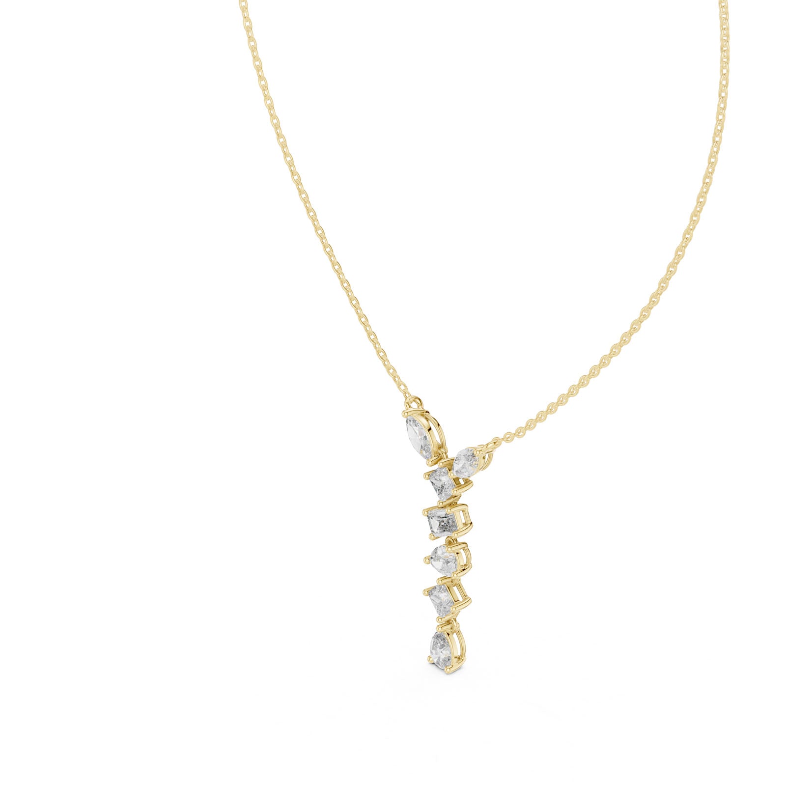 3.50 Ct. Multi-Shape Diamond Drop Pendant Necklace (GPD-0070) 8
