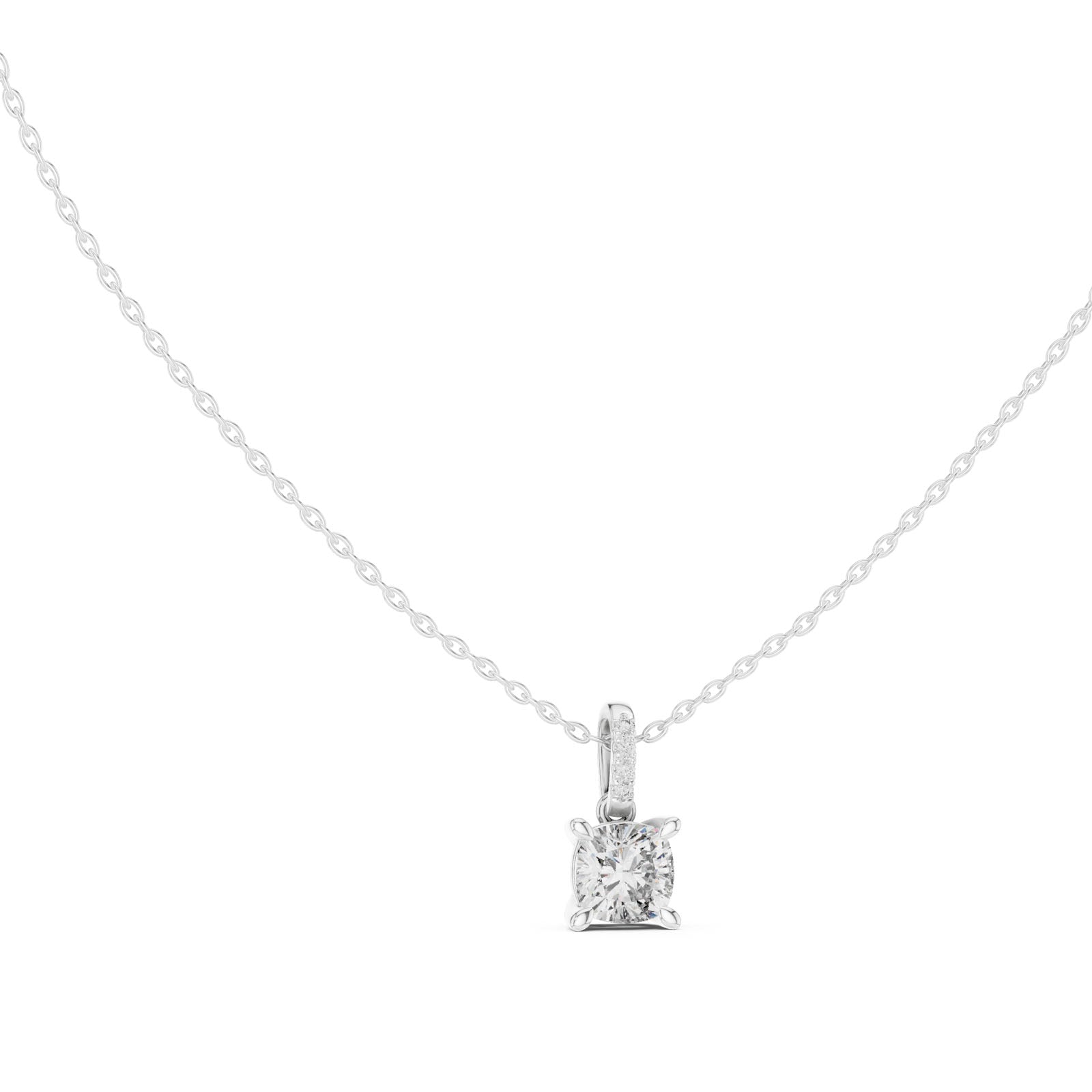 1.58 Ct. Cushion Cut Diamond Solitaire Pendant Necklace (GPD-0071)