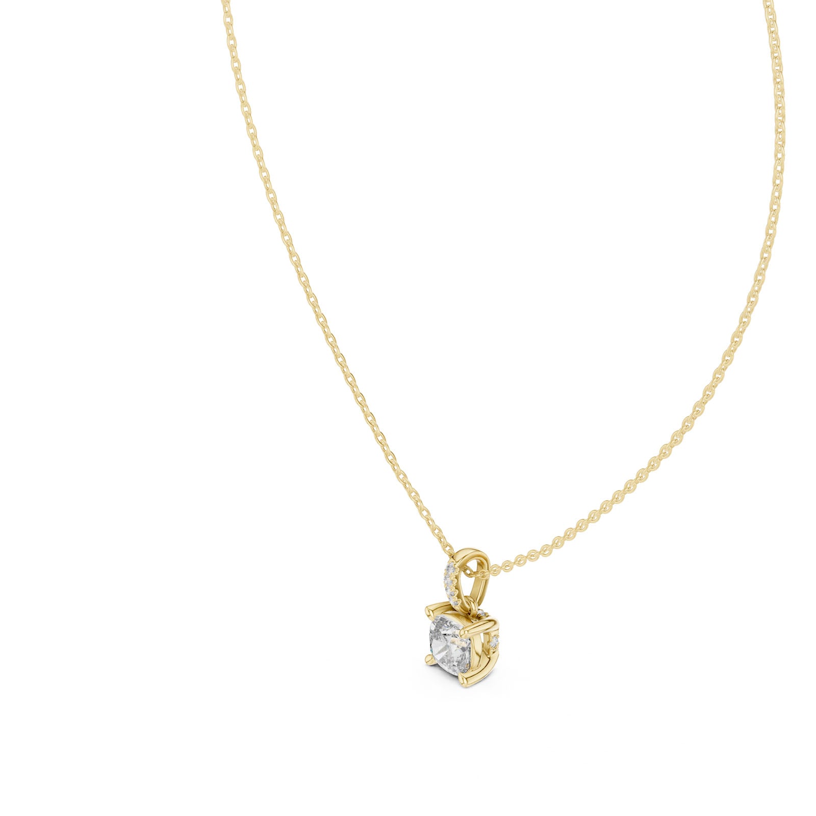 1.58 Ct. Cushion Cut Diamond Solitaire Pendant Necklace (GPD-0071)