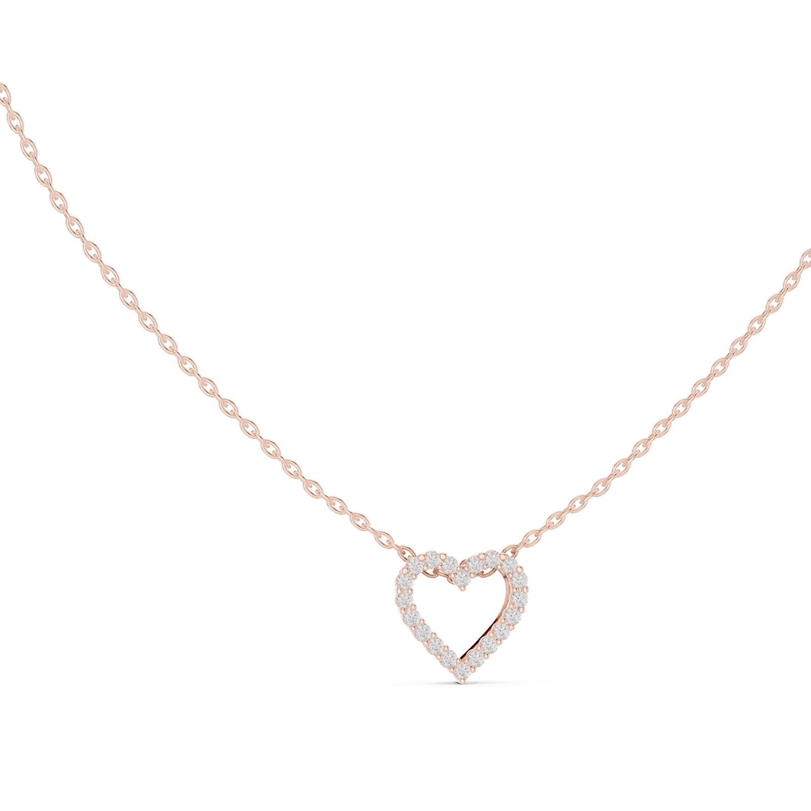 .25 Ct. Diamond Open Heart Pendant Necklace (GPD-0073) 12