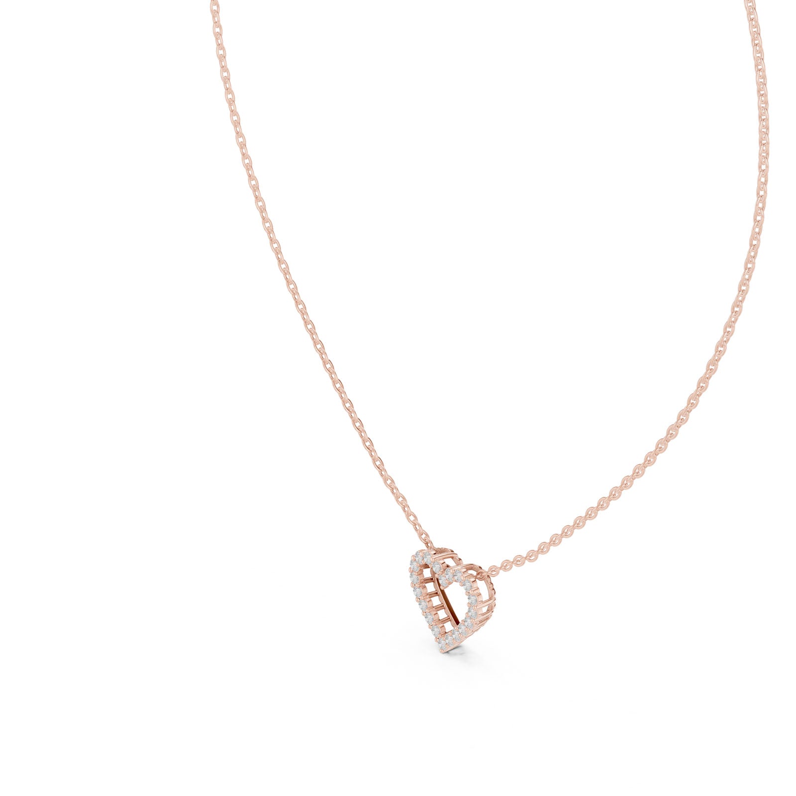.25 Ct. Diamond Open Heart Pendant Necklace (GPD-0073) 4