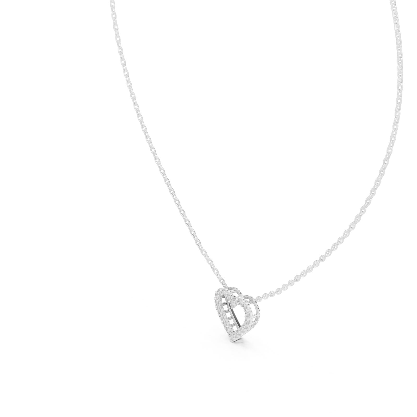 .25 Ct. Diamond Open Heart Pendant Necklace (GPD-0073)
