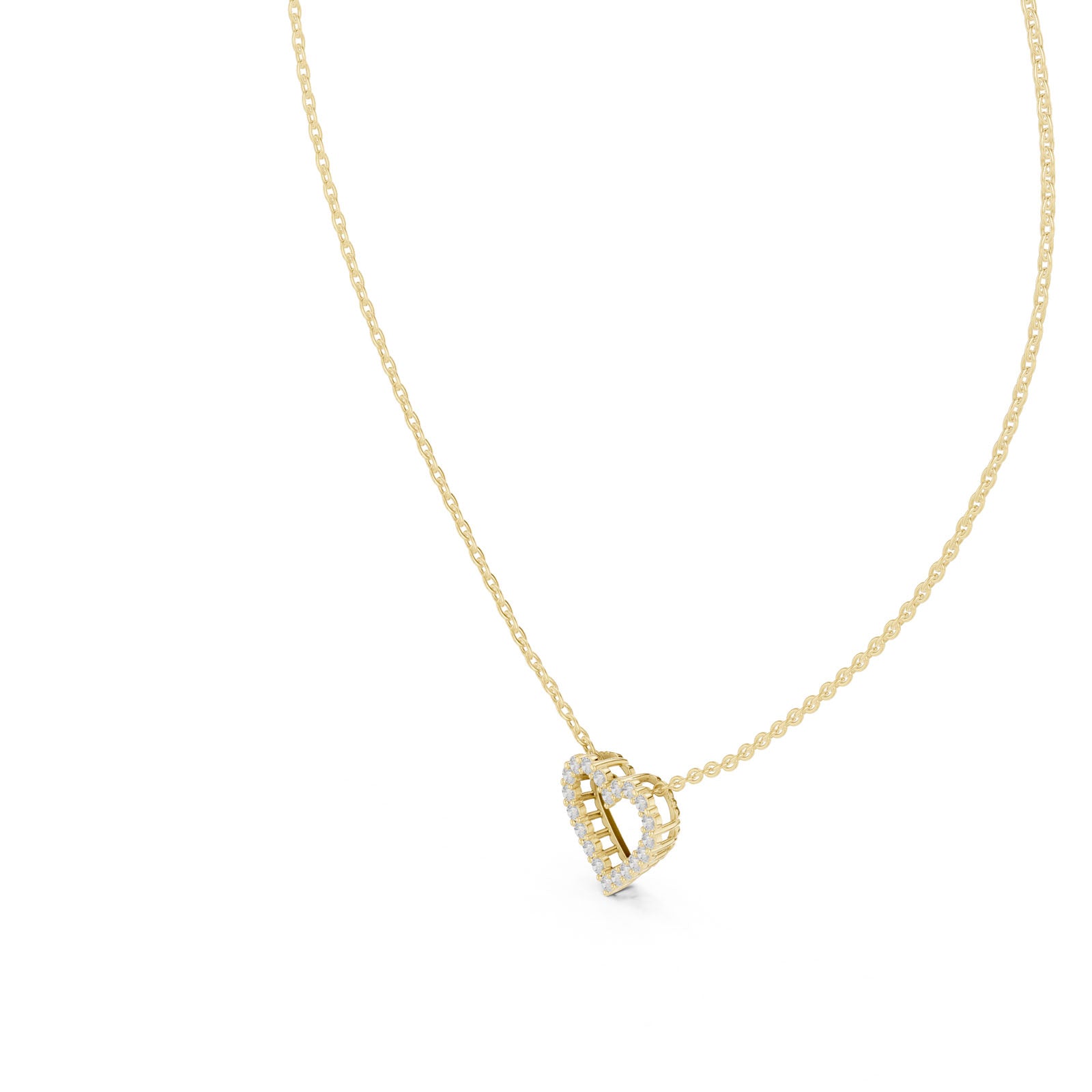 .25 Ct. Diamond Open Heart Pendant Necklace (GPD-0073) 9